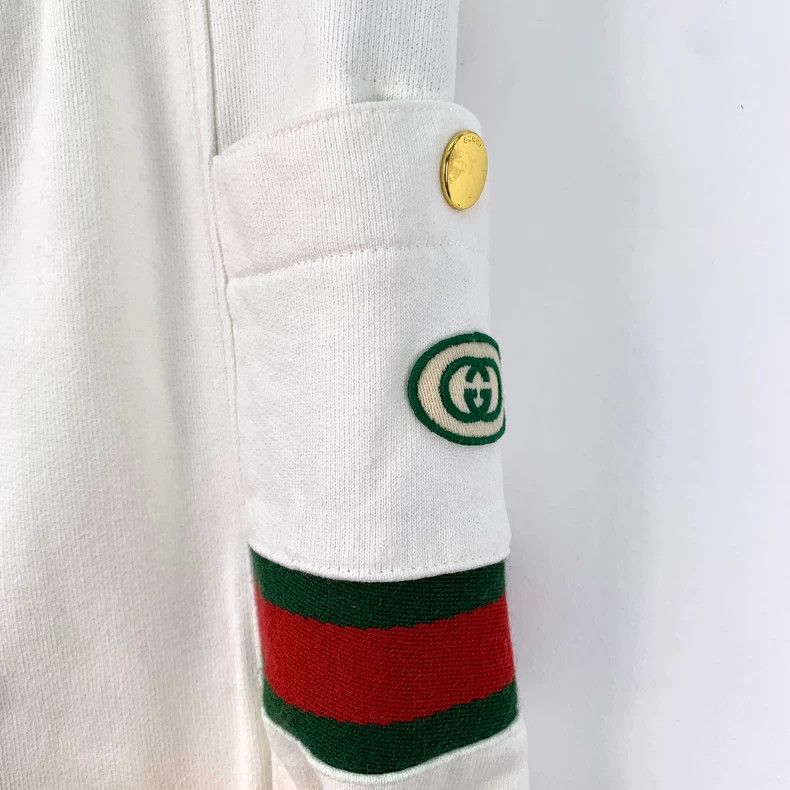 Gucci Gucci SizeXS White logo embroidered cotton drawstring leg c Size US 27 - 4 Thumbnail