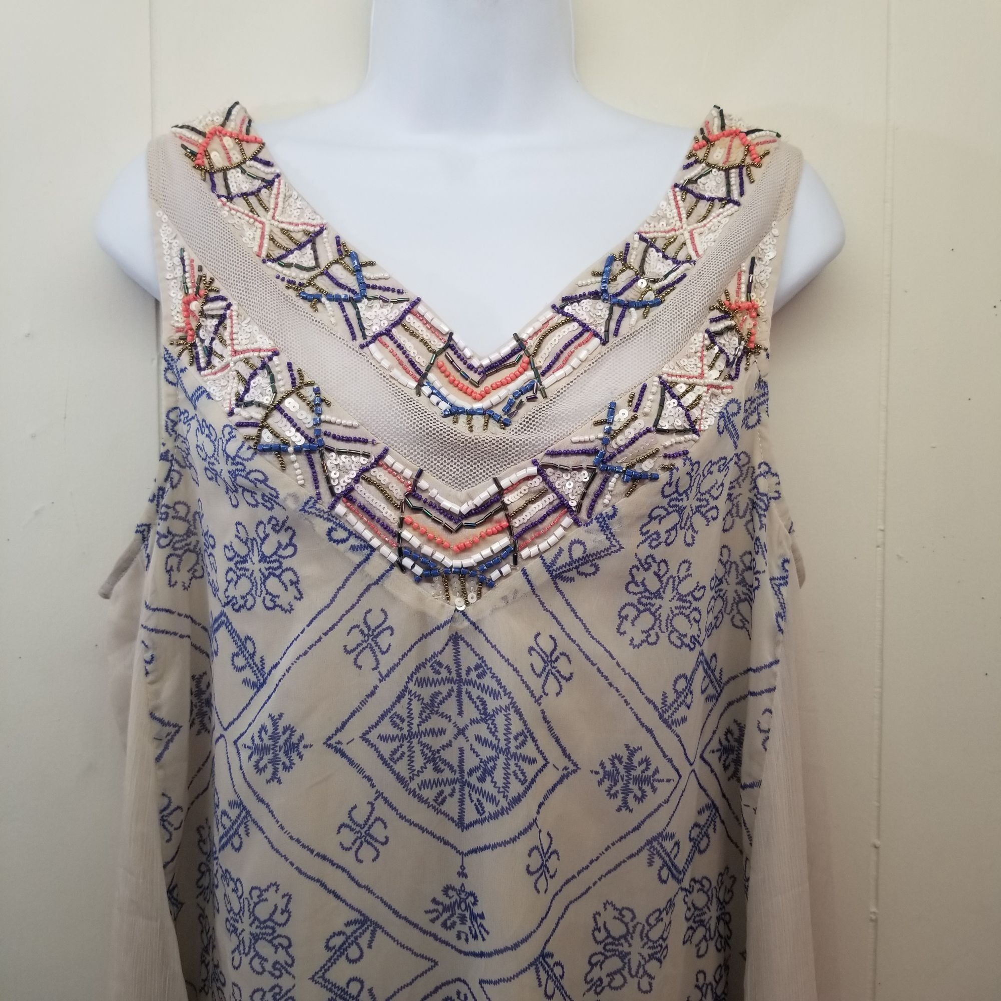 Free People Free People ANCIENT MYSTERY M Beaded Embroidered Shift Dress Size M / US 6-8 / IT 42-44 - 5 Thumbnail