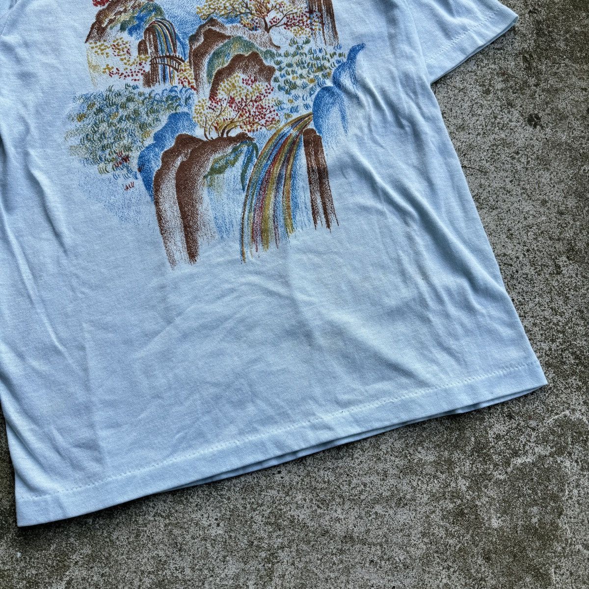 Vintage 70s Sears Waterfall Print Art Tee RRL Bode ERD ERL Size US M / EU 48-50 / 2 - 11 Thumbnail