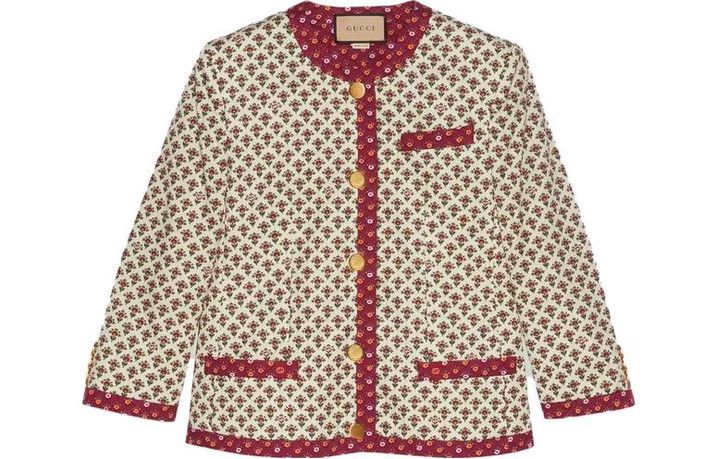 Gucci o1loc1c0226 740455 Flower Print Cotton Jacket in Multicolor Size S / US 4 / IT 40 - 1 Thumbnail