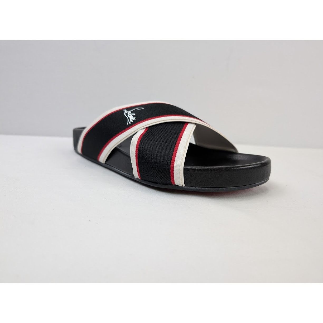 Christian Louboutin o1rshd1 Hot Cross Bizz Flat Slippers in Black/Multicolor Size US 10 / EU 43 - 1 Thumbnail
