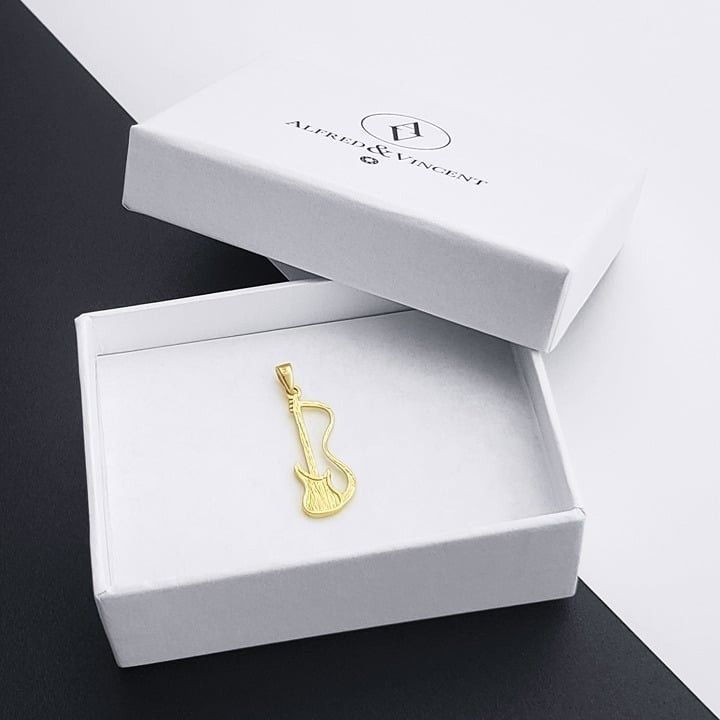 Other Electric Guitar Pendant 14k Yellow White Gold Music Lover Size ONE SIZE - 3 Thumbnail