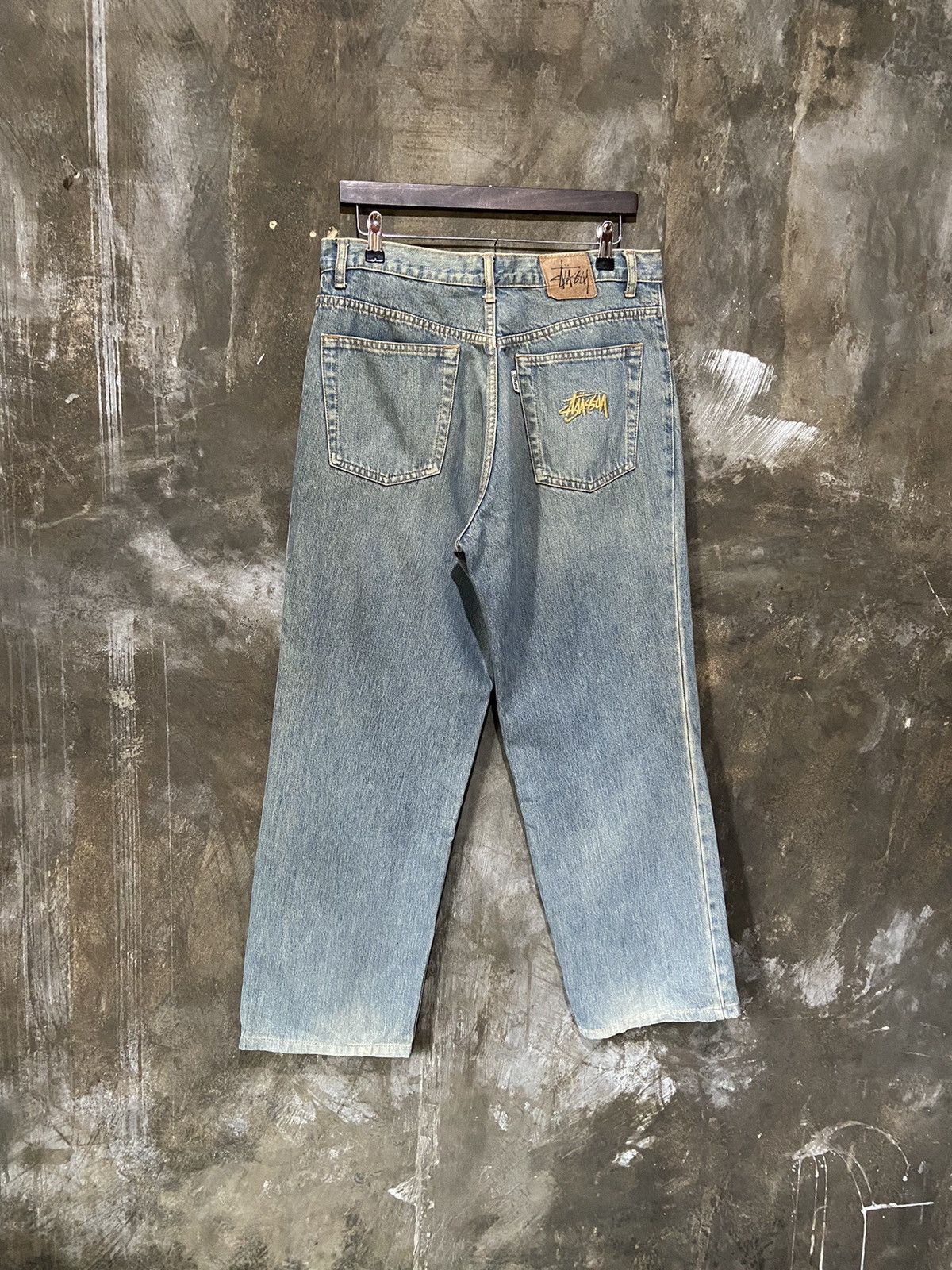 Stussy 📢SENDOFFER📢 Vintage Stussy Baggy Jeans Made In ITALY Size US 35 - 3 Thumbnail
