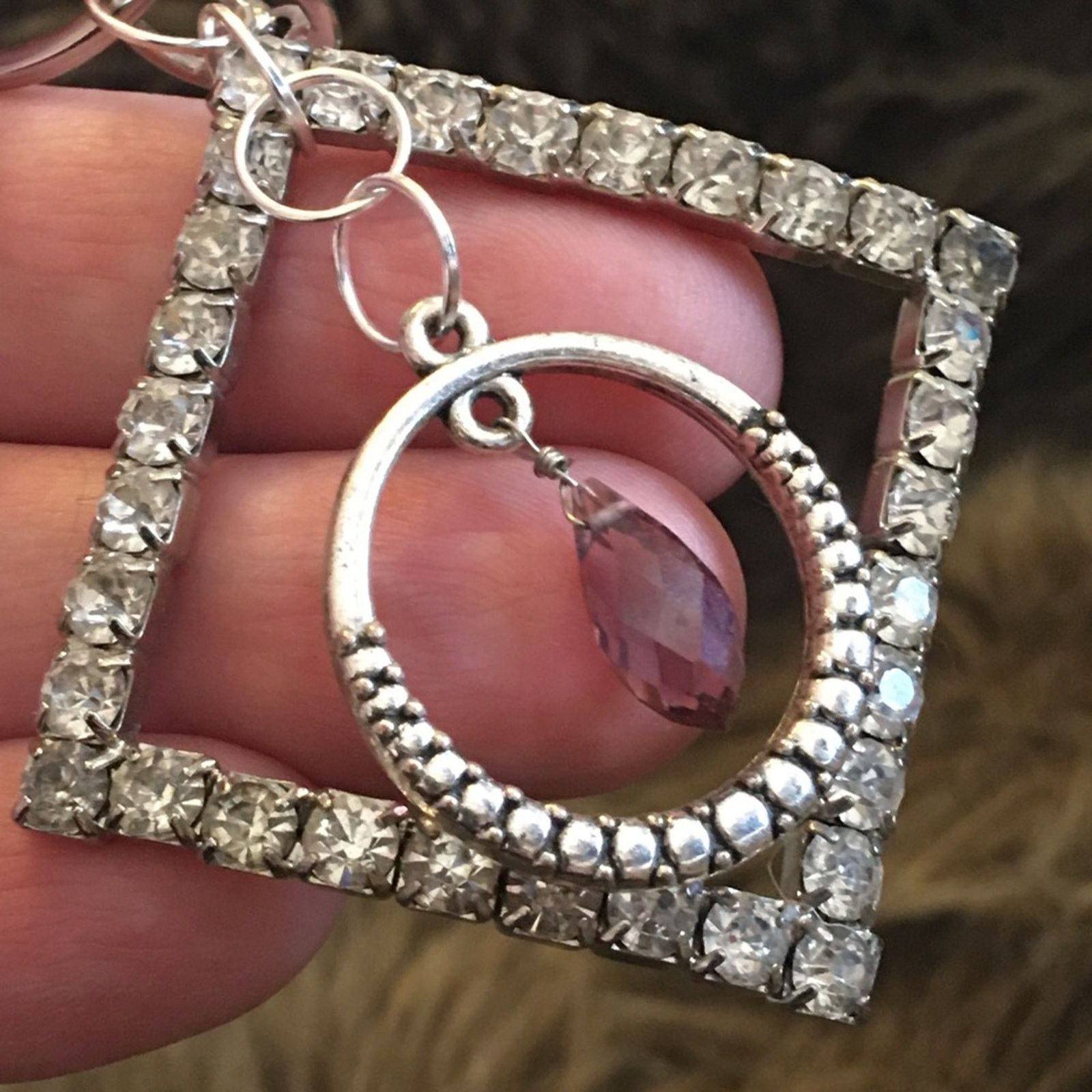 Handmade Vintage repurpose salvaged estate gem keychain Size ONE SIZE - 3 Thumbnail