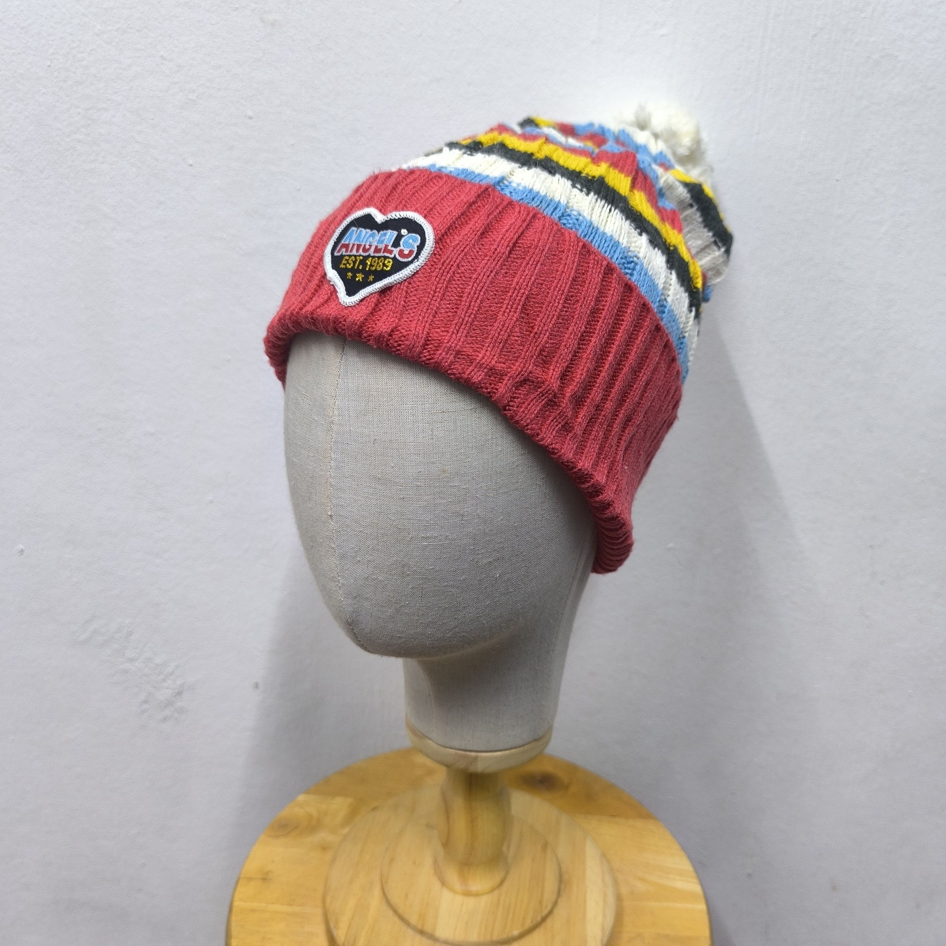 Hysteric Glamour 🍒Angel blue japan patch multicolor beanie hat Size ONE SIZE - 4 Thumbnail