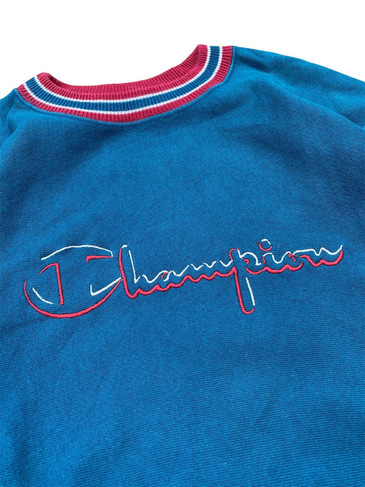Champion 90s Vintage Champion Reverse Weave Script Logo Sweatshirt Size US L / EU 52-54 / 3 - 4 Thumbnail