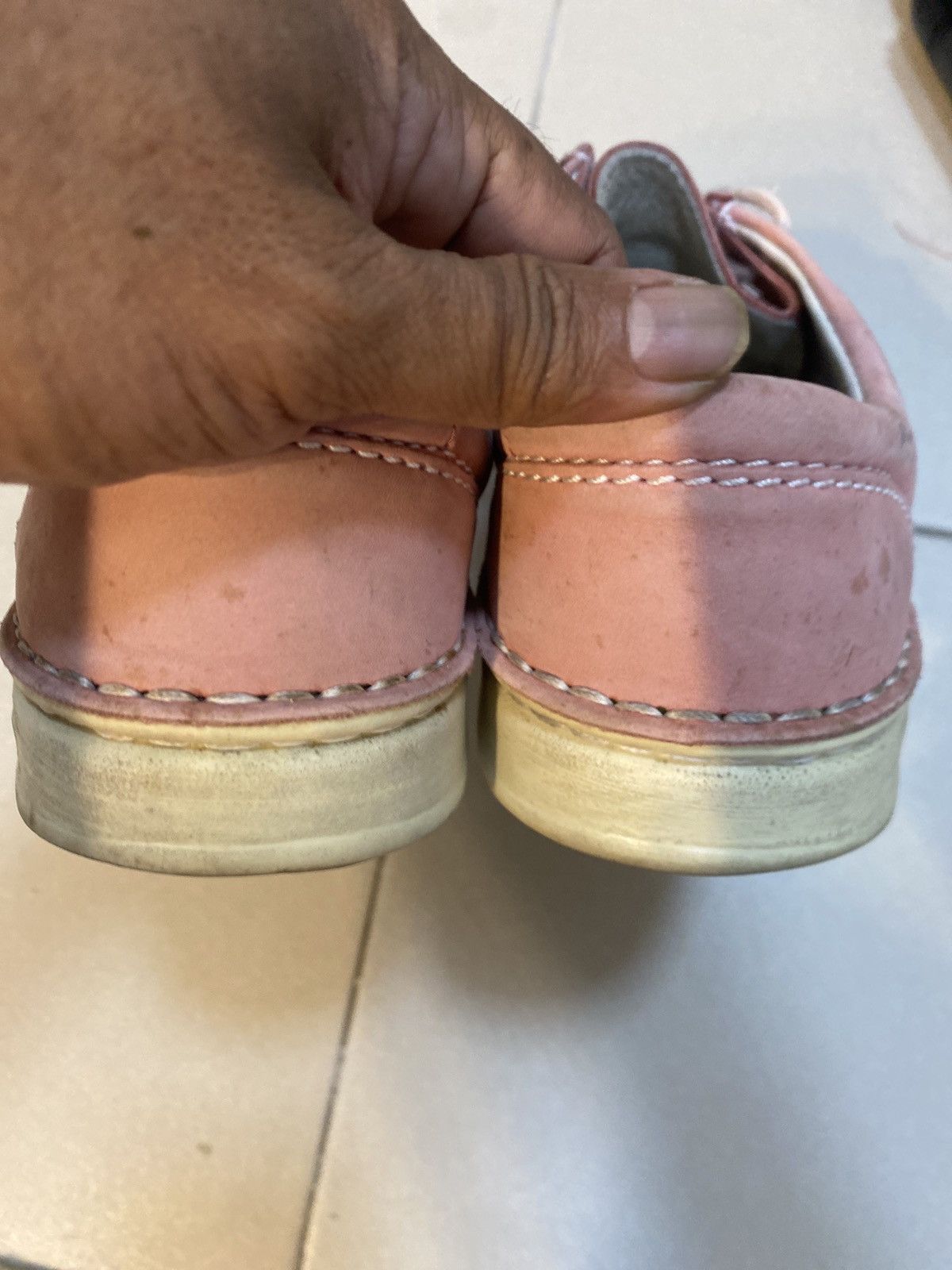 Birkenstock Title: Birkenstock Pink Suede Moc-Toe Lace-Up Shoes Size US 7 / EU 40 - 4 Thumbnail