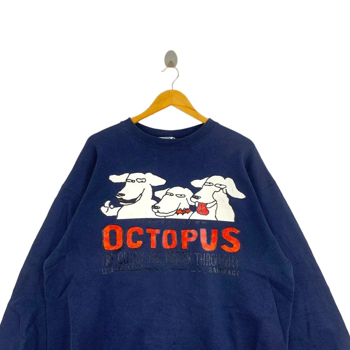Tultex Vintage 80s SATISFACTION OCTOPUS Cartoon Dogs Print By Size US XL / EU 56 / 4 - 5 Thumbnail