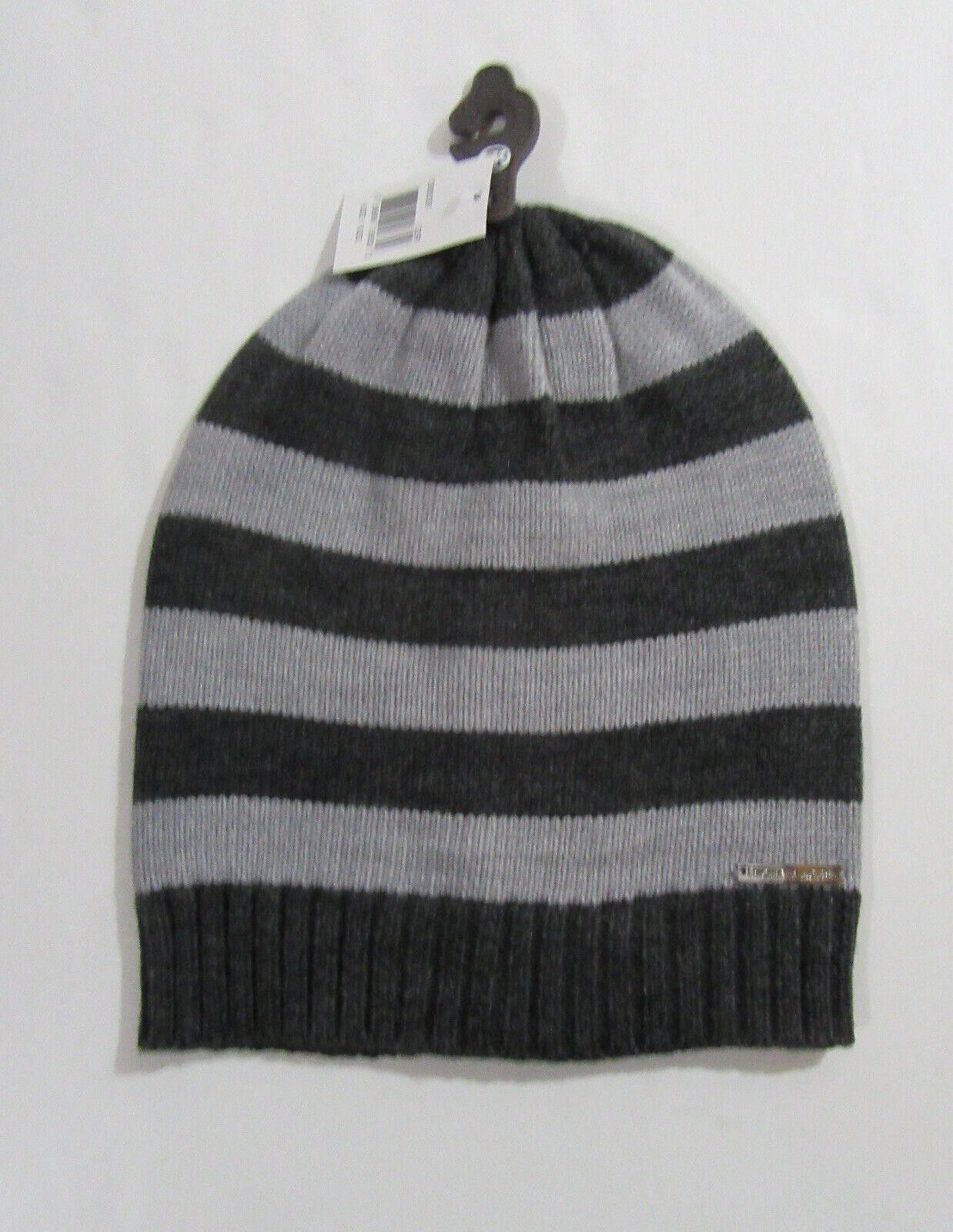 Michael Kors Michael Kors Slouchy Beanie Hat Derby Grey Striped NWT Size ONE SIZE - 1 Thumbnail