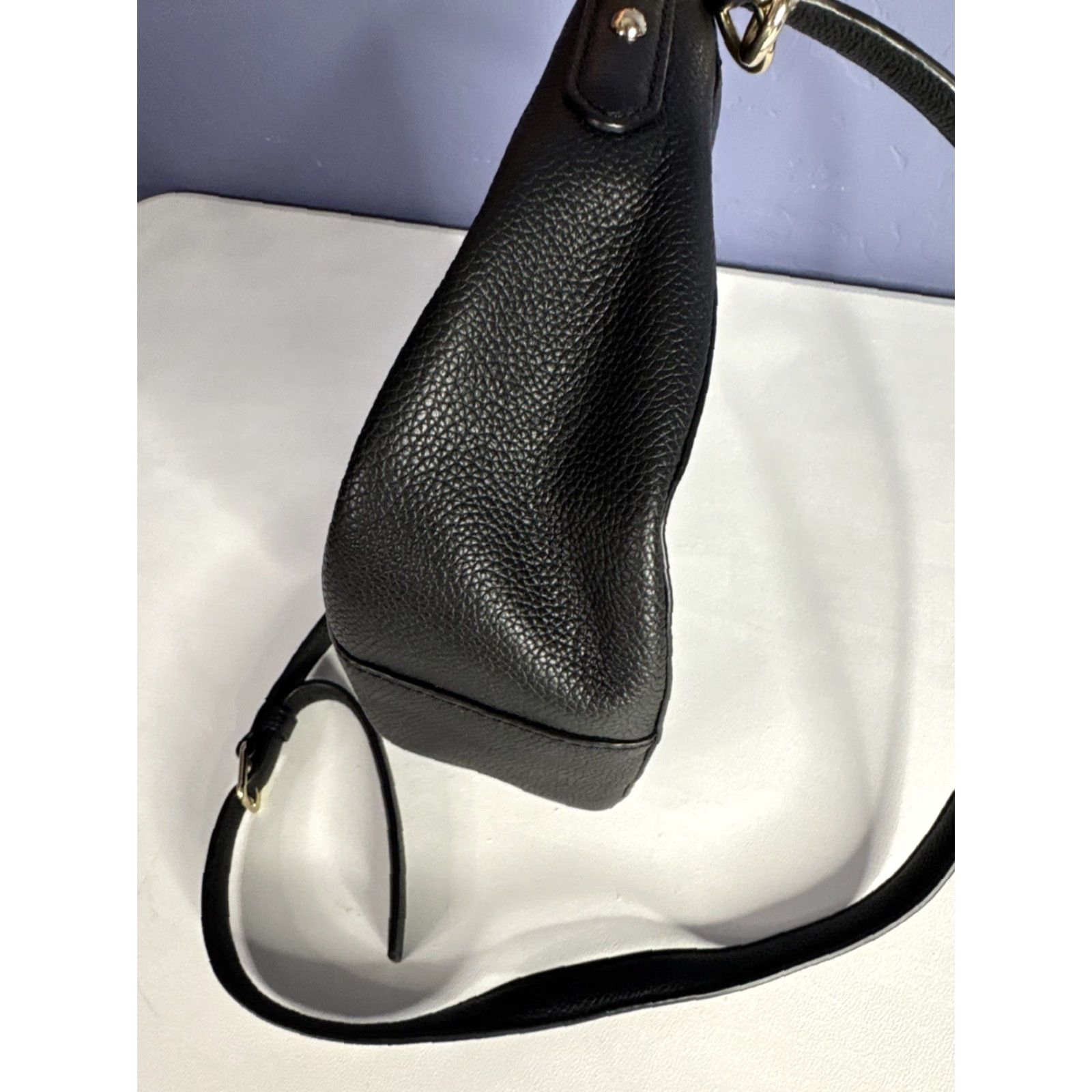 Vintage VINTAGE Kate Spade Crossbody Bag Black Leather Pebbled Gold Hardware Womens Purse Size ONE SIZE - 4 Thumbnail