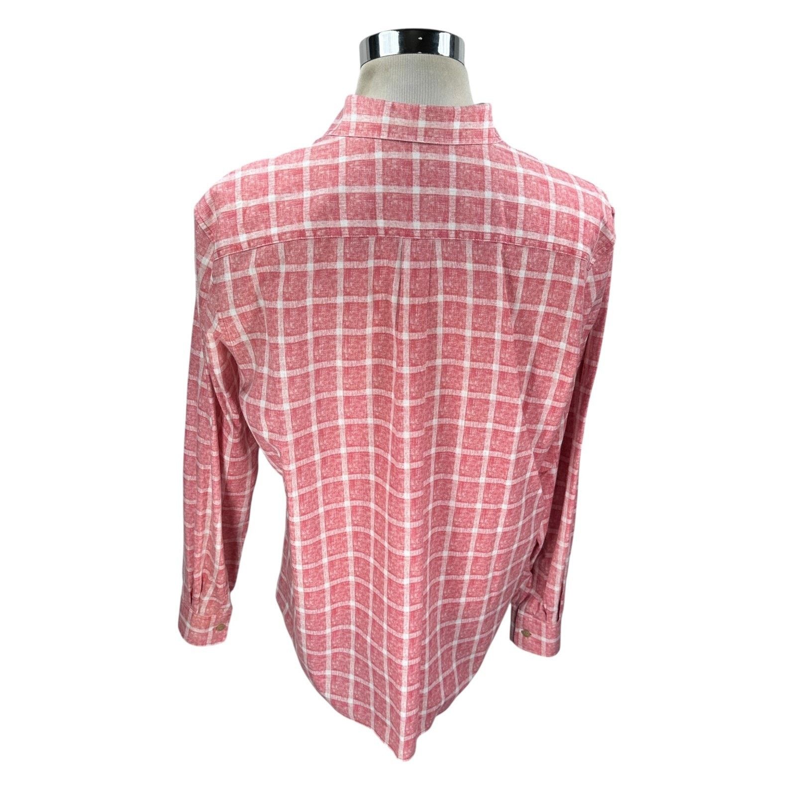 johnnie-O Johnnie O Hangin Out Shirt Men’s L Pink Check Long Sleeve Size US L / EU 52-54 / 3 - 5 Thumbnail