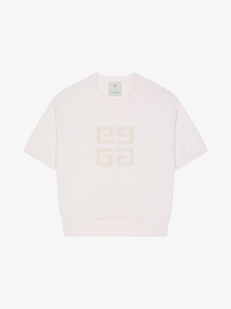 Givenchy o1w1db10326 Short Sleeves 4G Crewneck Sweater in Ivory Size L / US 10 / IT 46 - 1 Thumbnail