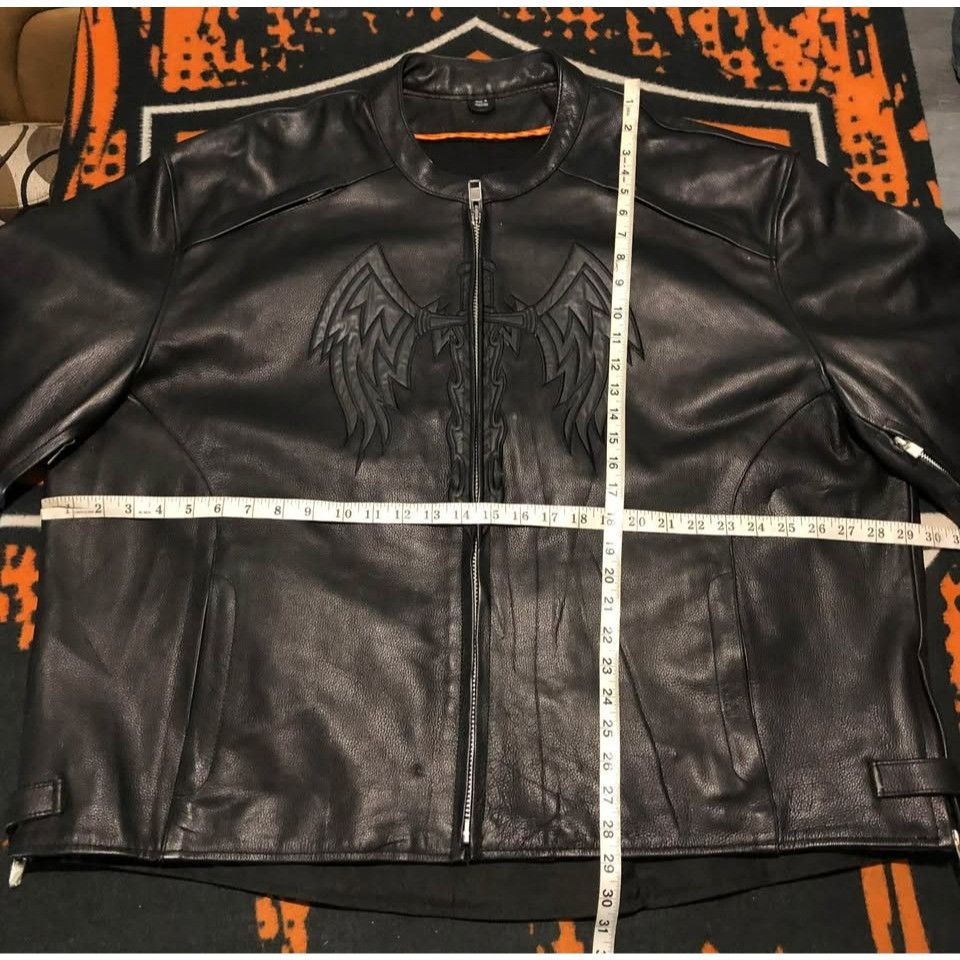 Genuine Leather NWOT Motorcycle Riding Jacket 2XL Men, Reflective Size US XXL / EU 58 / 5 - 8 Thumbnail
