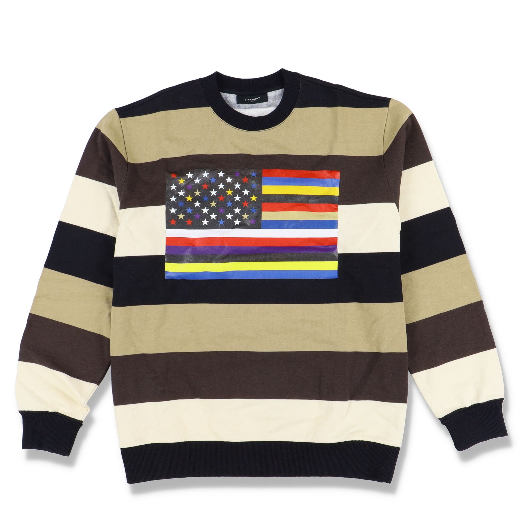 image of Givenchy Runway Multicolour Striped Flag Oversized Sweatshirt, Men's (Size XS)