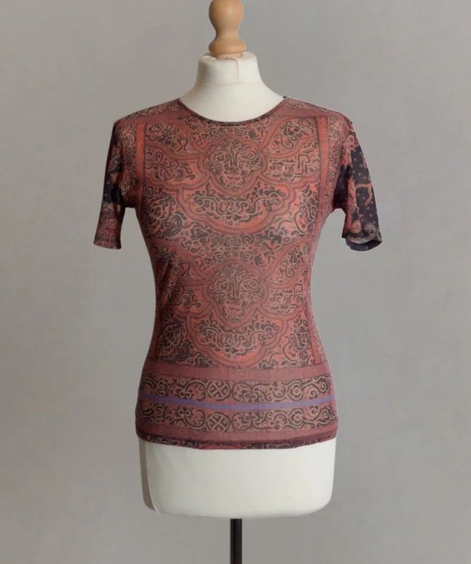 Issey Miyake ISSEY MIYAKE SS2004 MESH BUTTERFLYS TATTOO PRINT TEE