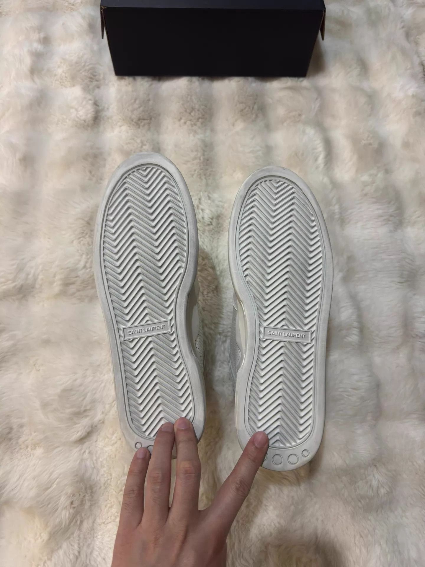 Saint Laurent Paris New SLP White High-Top Gold Logo Sneaker 41 Size US 8 / EU 41 - 6 Thumbnail