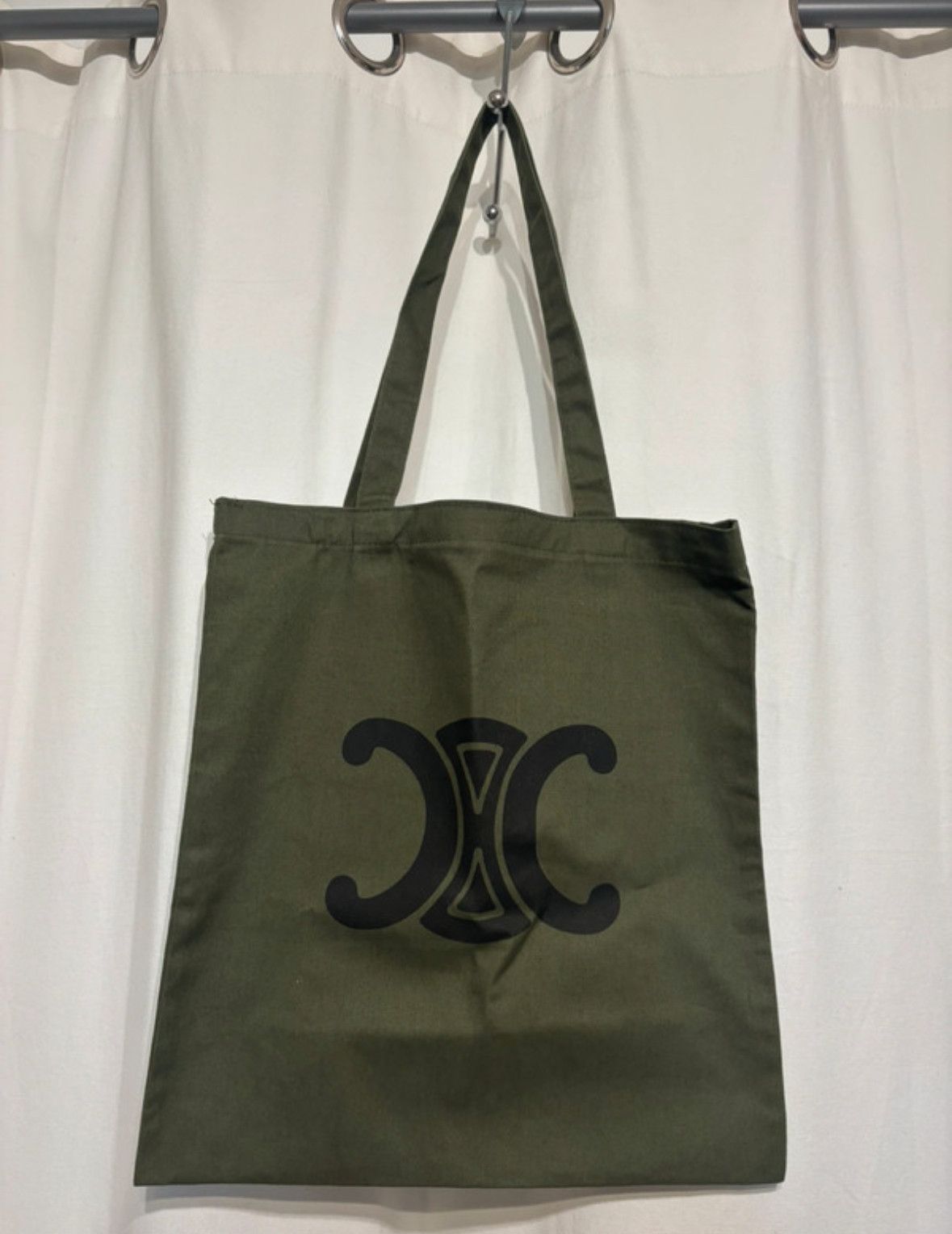 Celine Céline Tote Bag – Kaki Green Leather – 38x35 cm – Great Cond Size ONE SIZE - 3 Thumbnail