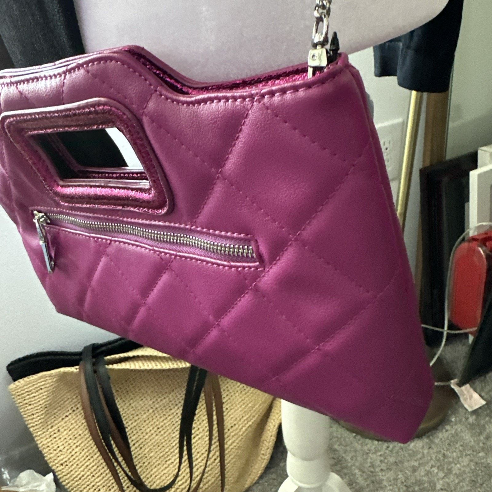 I.N.C INC Juditth Quilted faux-leather clutch shoulder NWT New $70 Size ONE SIZE - 2 Thumbnail