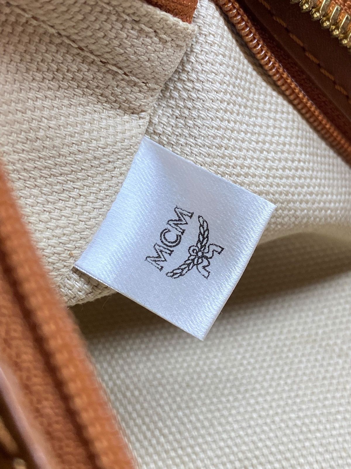 MCM MCM Visetos Tote Bag Cognac Brown Monogram Leather Bag Size ONE SIZE - 21 Thumbnail