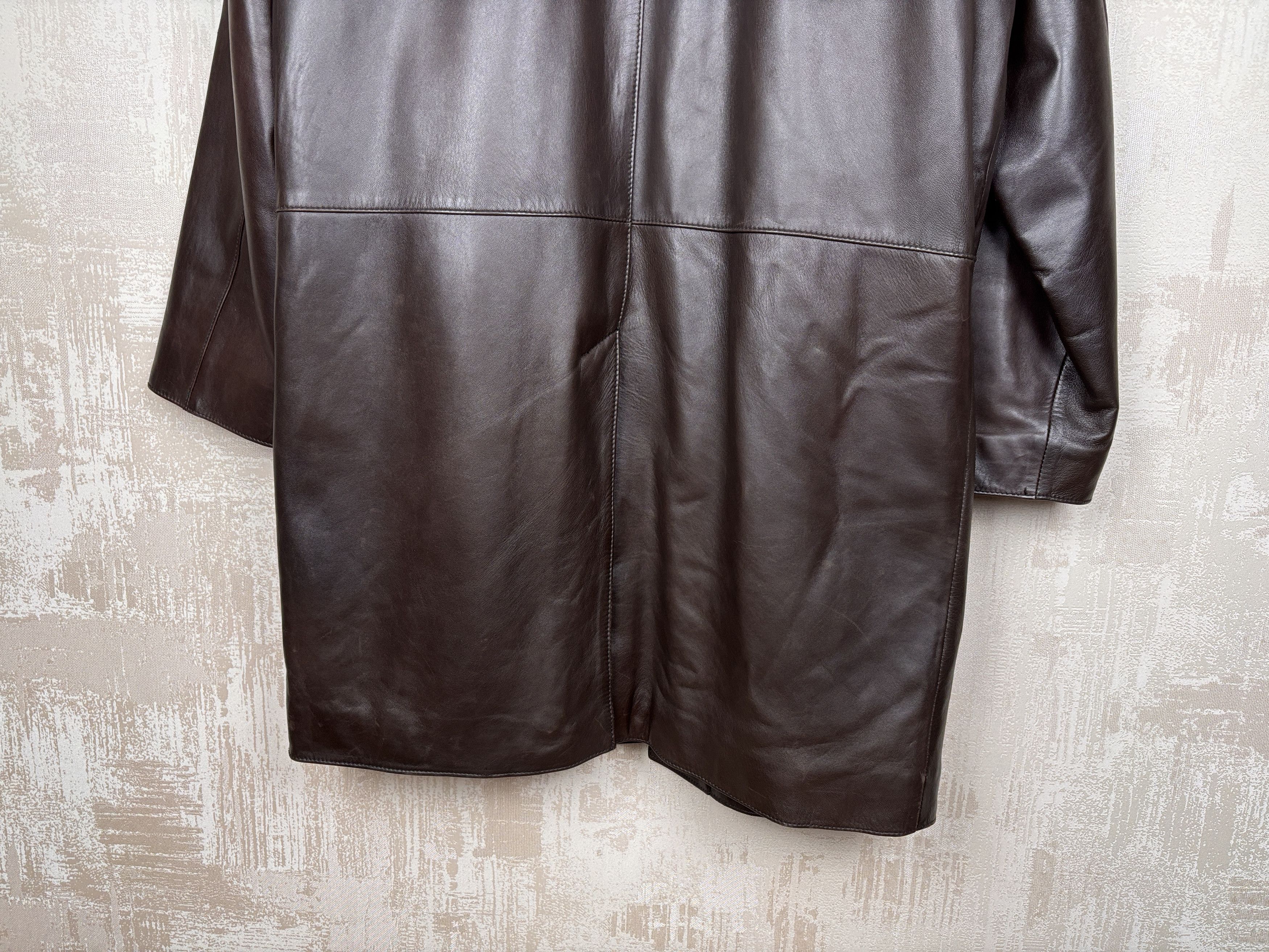 Strellson Strellson Vintage Leather Long Coat Jacket Size 50 Size US L / EU 52-54 / 3 - 17 Thumbnail