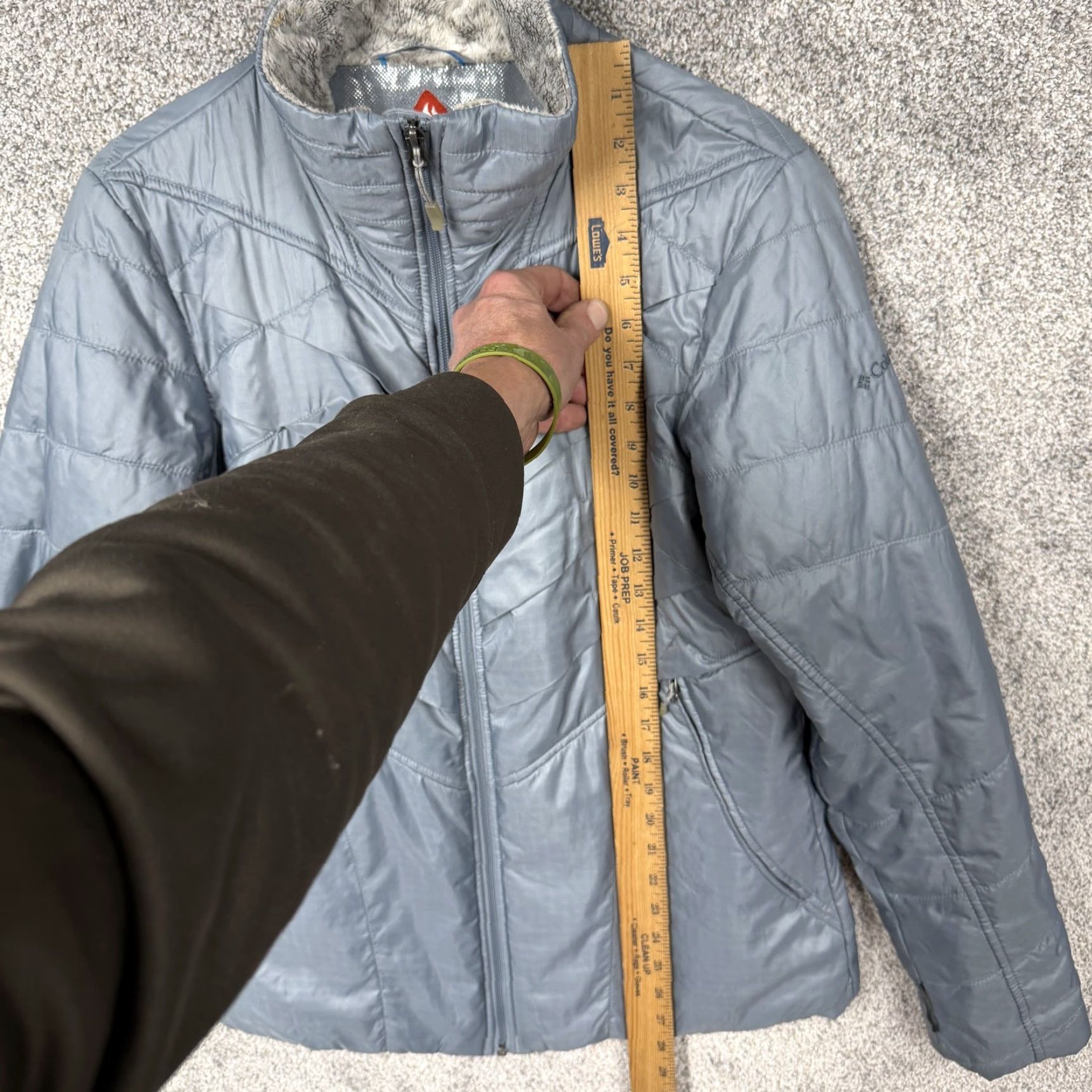 Columbia Jacket Womens Large Gray Omni-Heat Interchange Puffer Full Zip