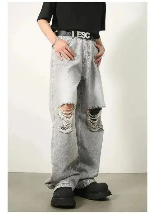 VIBE Baggy Ripped Denim Jeans Size US 31 - 3 Thumbnail
