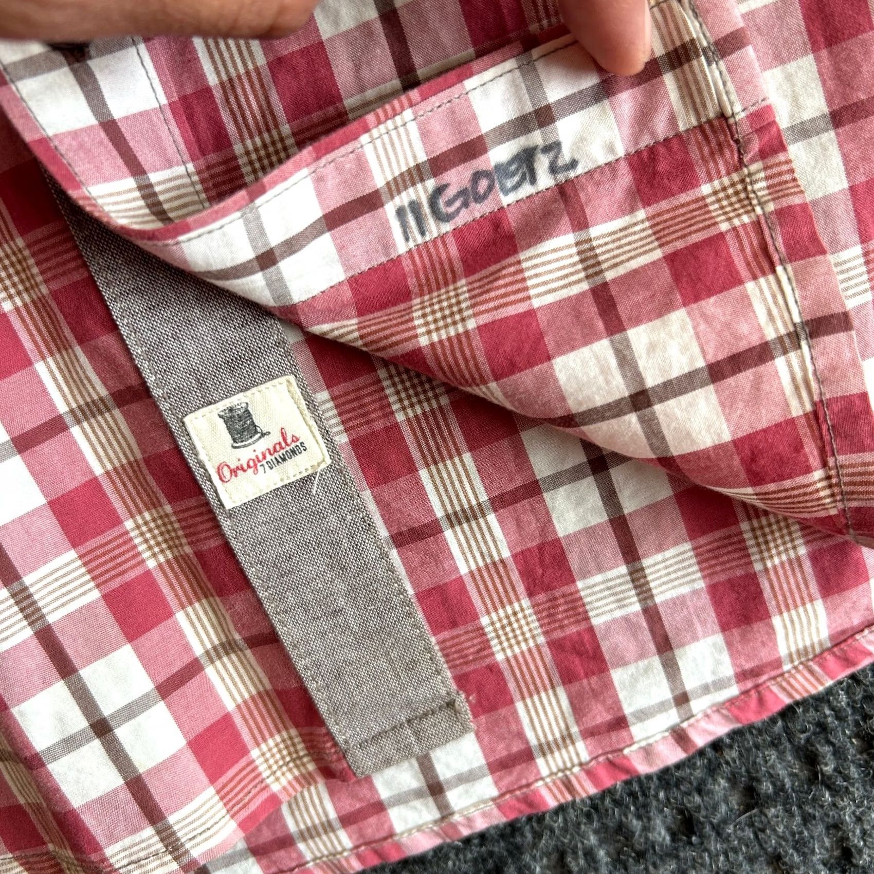 Vintage VINTAGE 7 Diamonds Mens Short Sleeve Button Down Shirt L Red Plaid Casual Preppy Shirt Size US L / EU 52-54 / 3 - 7 Thumbnail