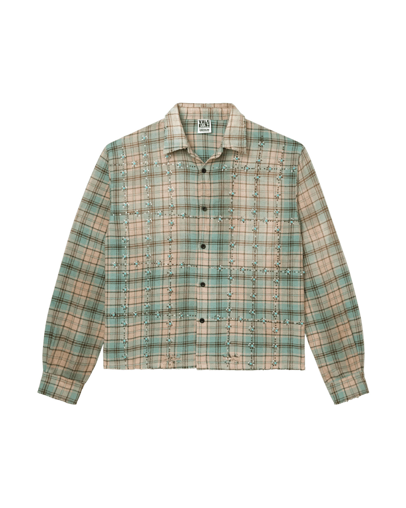 Vale Vale Forever 'Little Gems' Green Flannel Shirt Size US L / EU 52-54 / 3 - 1 Preview