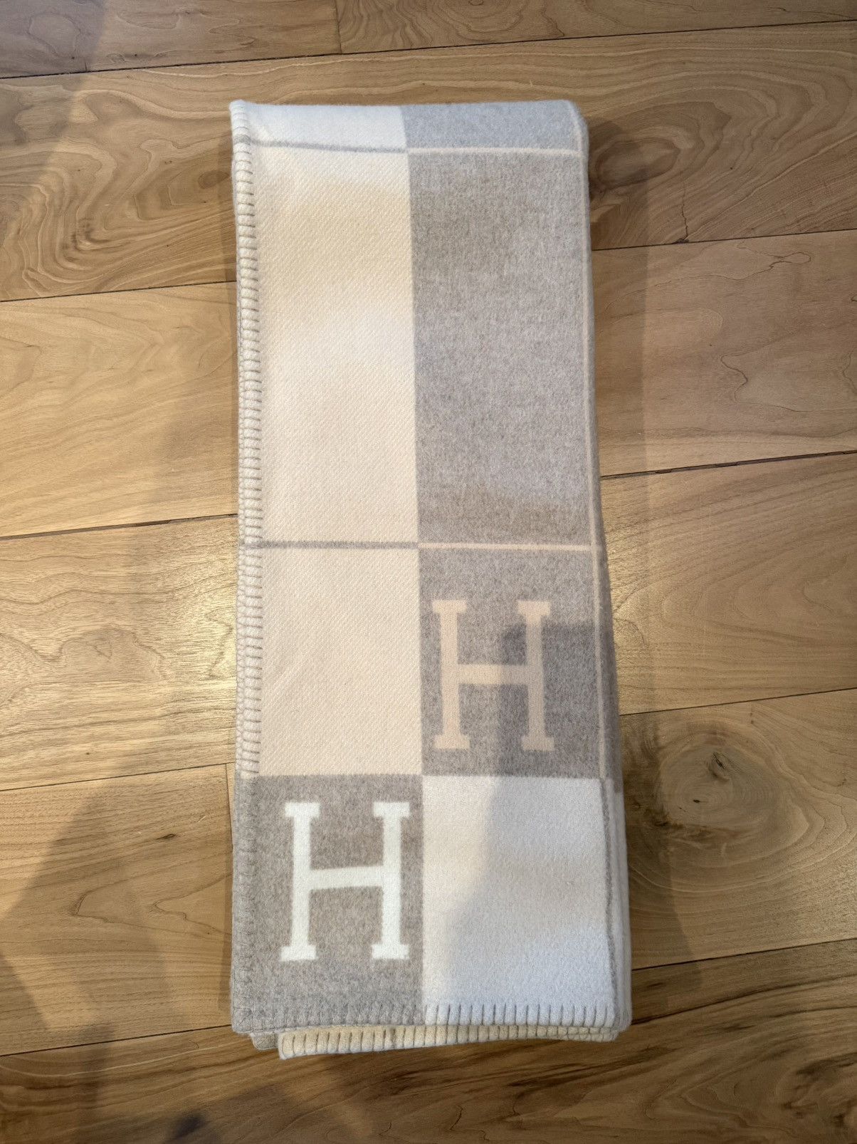 Hermes Hermes Avalon III Beige Wool Throw Blanket Size ONE SIZE - 1 Thumbnail