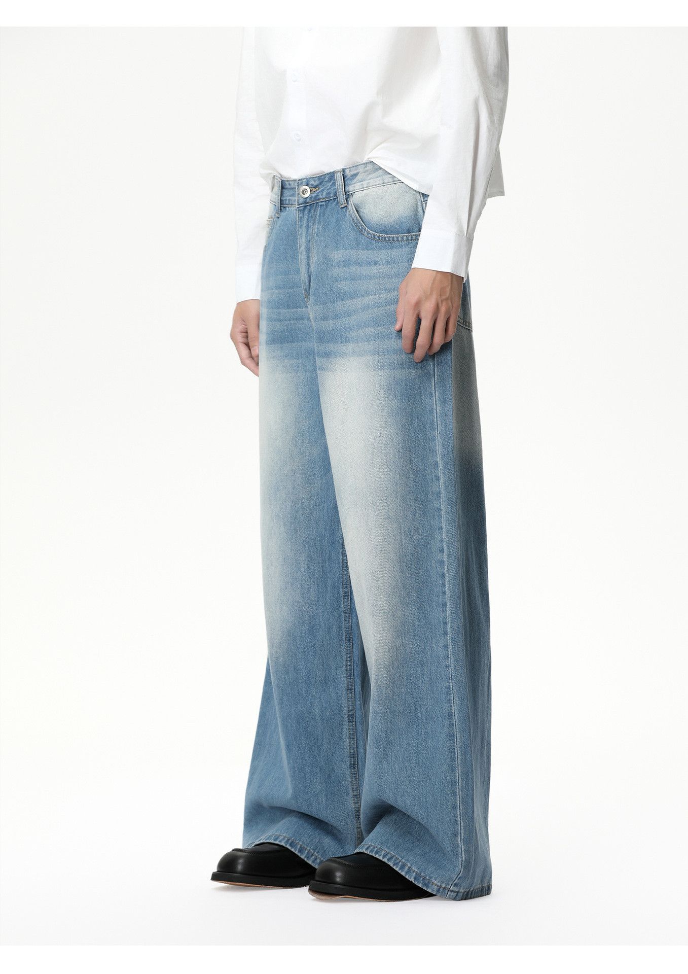 Jean Japanese retro washed wide-leg jeans Size US 32 / EU 48 - 3 Thumbnail