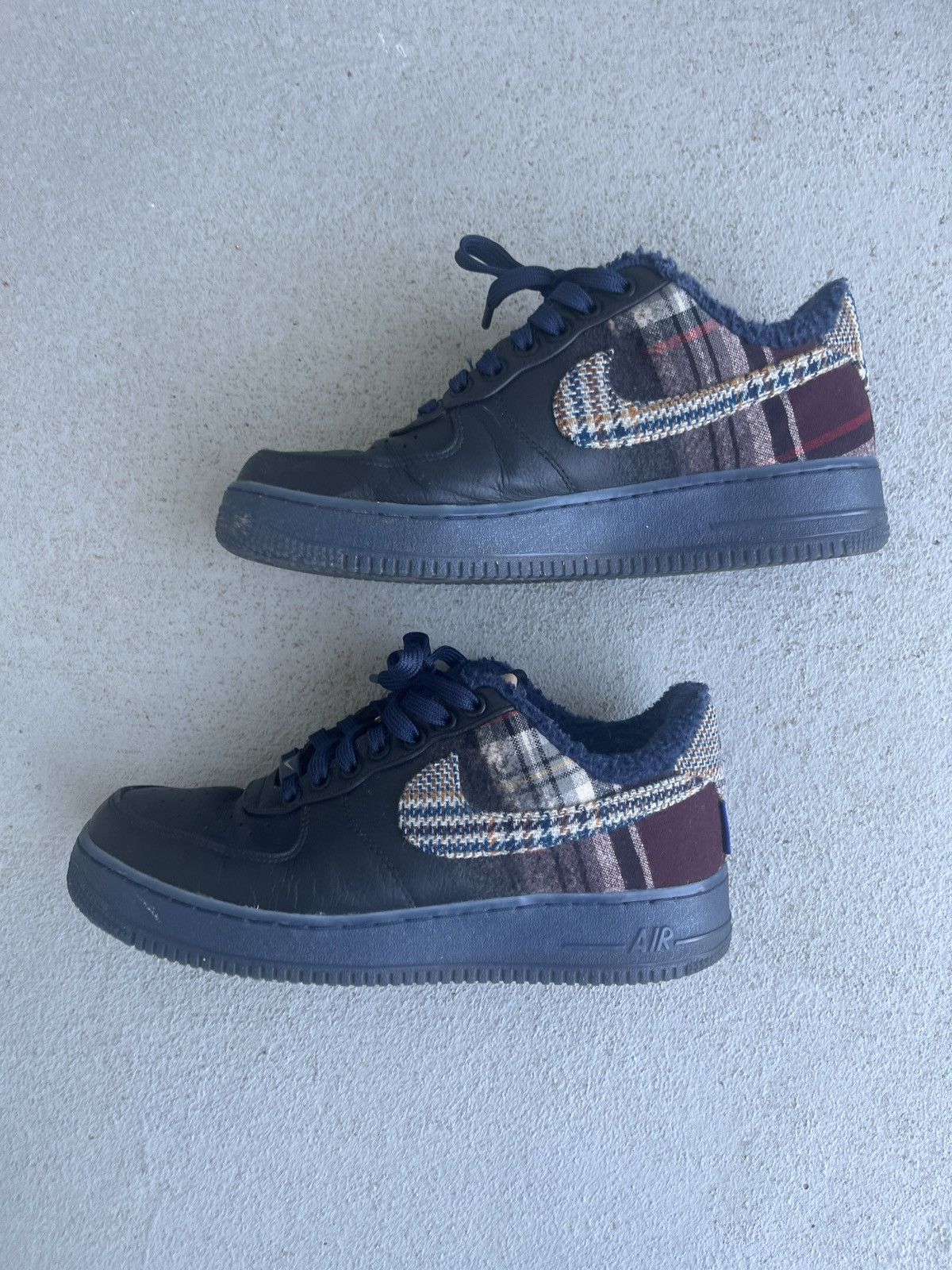 Nike × Pendleton RARE Nike x Pendleton Plaid Navy Black Leather Wool Low-Top Size US 9.5 / EU 42-43 - 6 Thumbnail