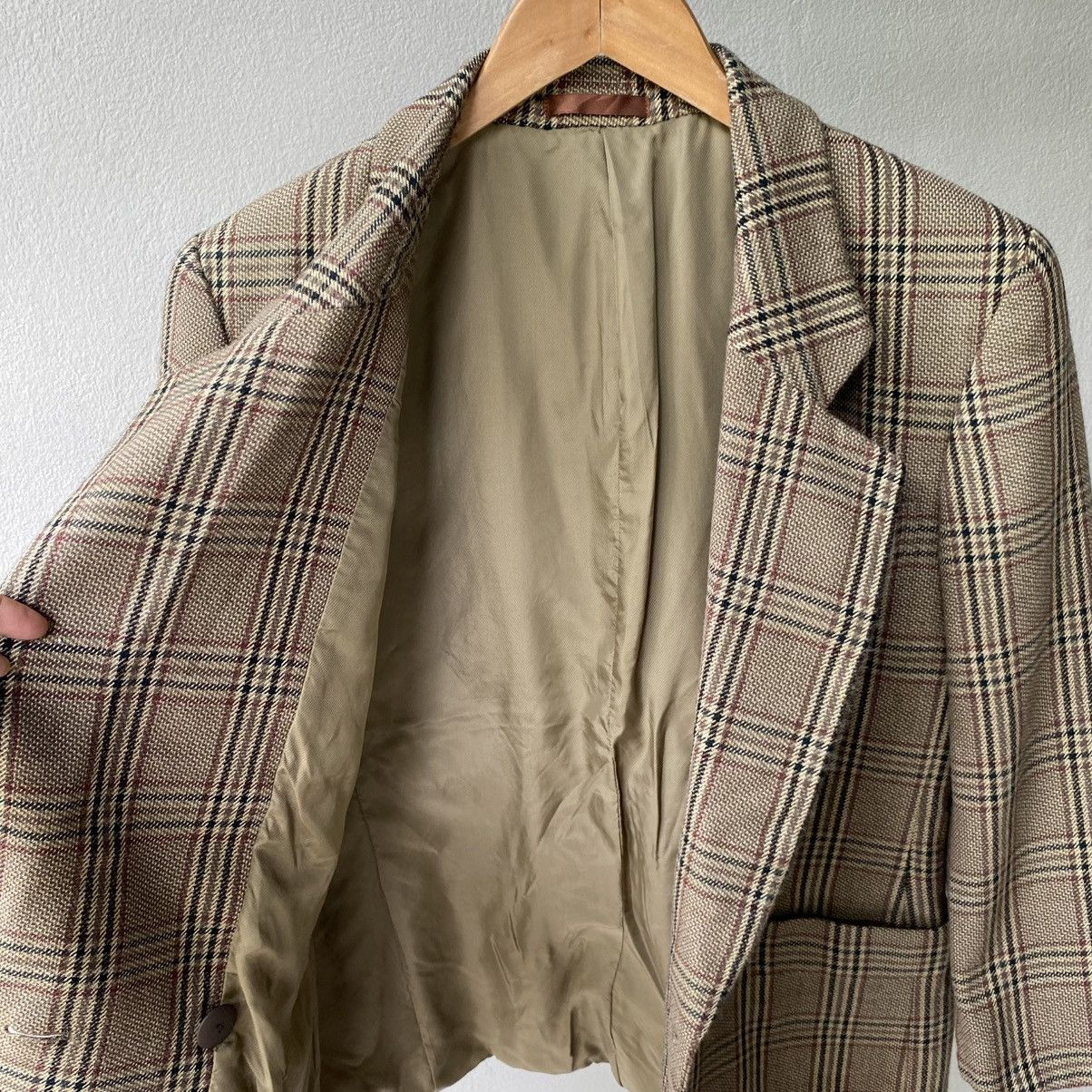 Burberry Burberrys Brown Plaid Double-Breasted Blazer Size L / US 10 / IT 46 - 14 Thumbnail