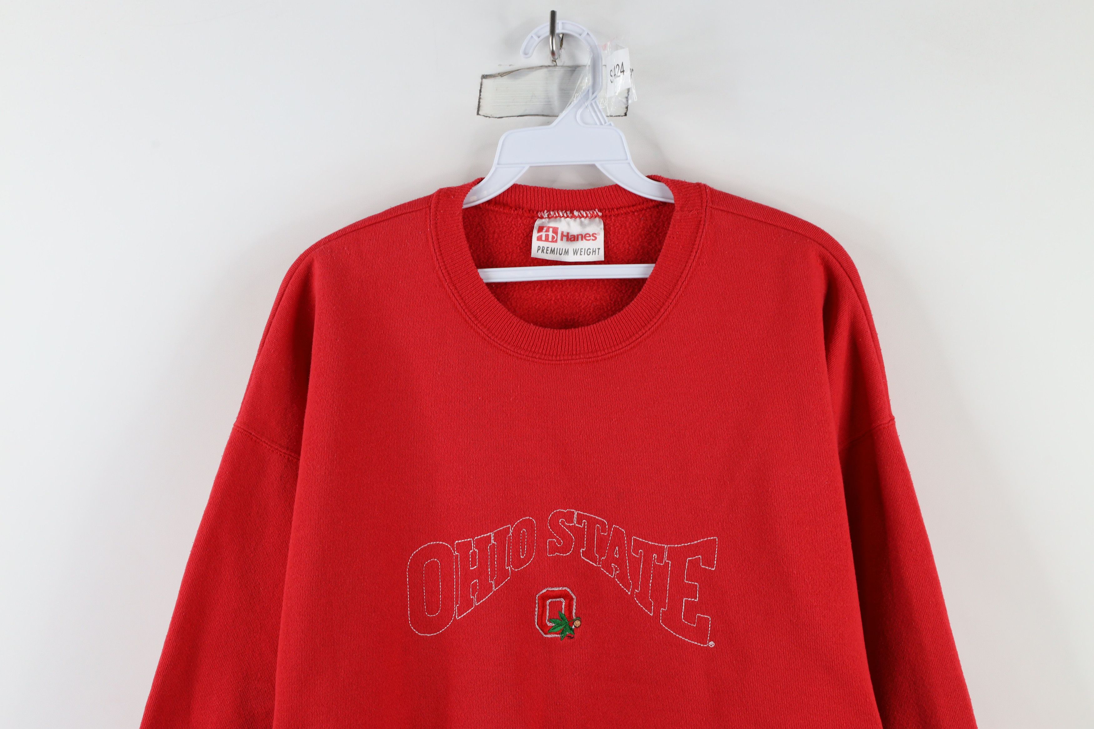 Vintage Vintage 90s Ohio State University Crewneck Sweatshirt Red Size US XL / EU 56 / 4 - 2 Thumbnail