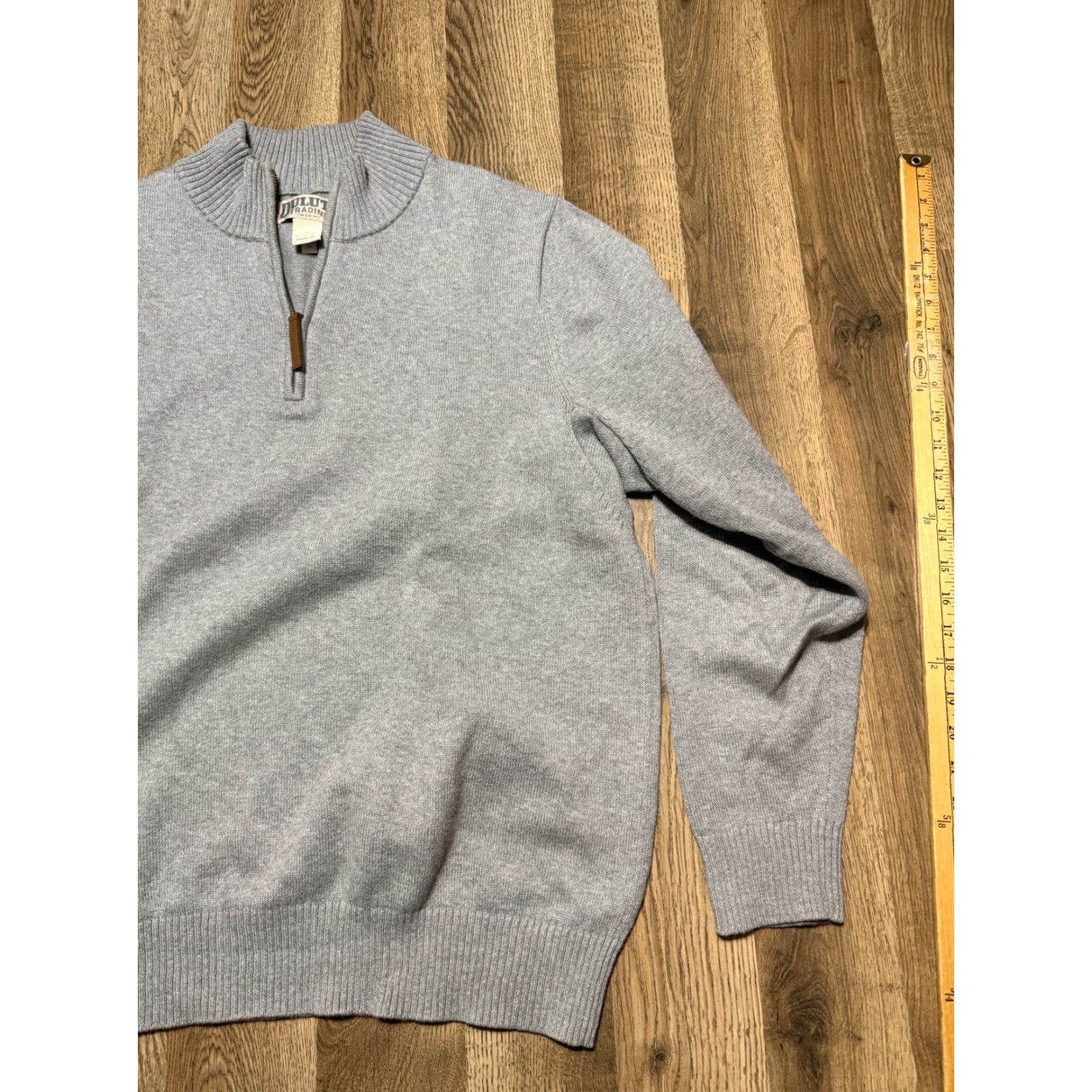 Vintage Duluth Sweater Men's Large Gray Pullover 1/4 Zipper Knit Long Sleeve Mock Neck Casual Vintage No Size US L / EU 52-54 / 3 - 4 Thumbnail
