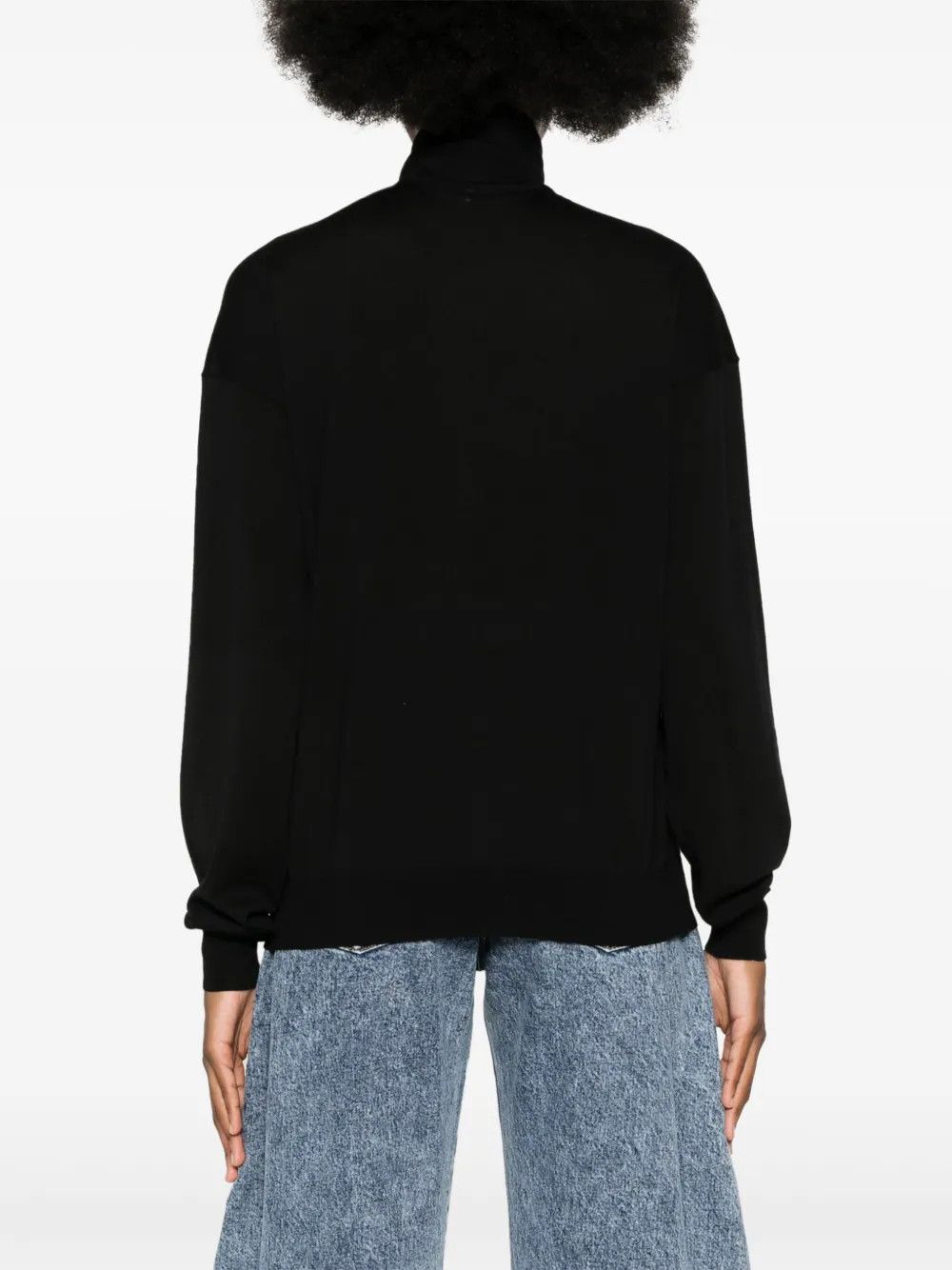 Saint Laurent Paris o1y0126 Turtleneck Sweater in Black Size M / US 6-8 / IT 42-44 - 3 Thumbnail