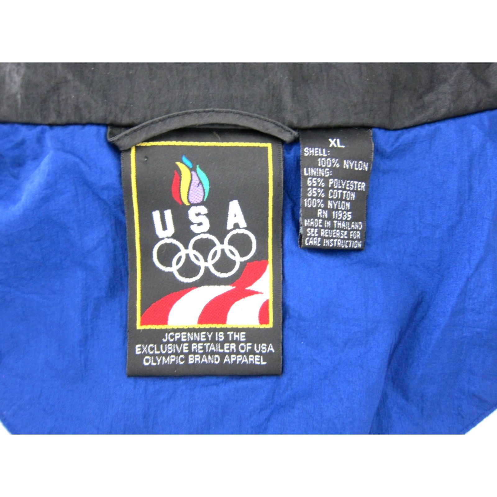 JCPenney VINTAGE USA Olympics Windbreaker Zip Track Jacket Men XL Blue Black Pink White JC Penney Size US XL / EU 56 / 4 - 3 Thumbnail
