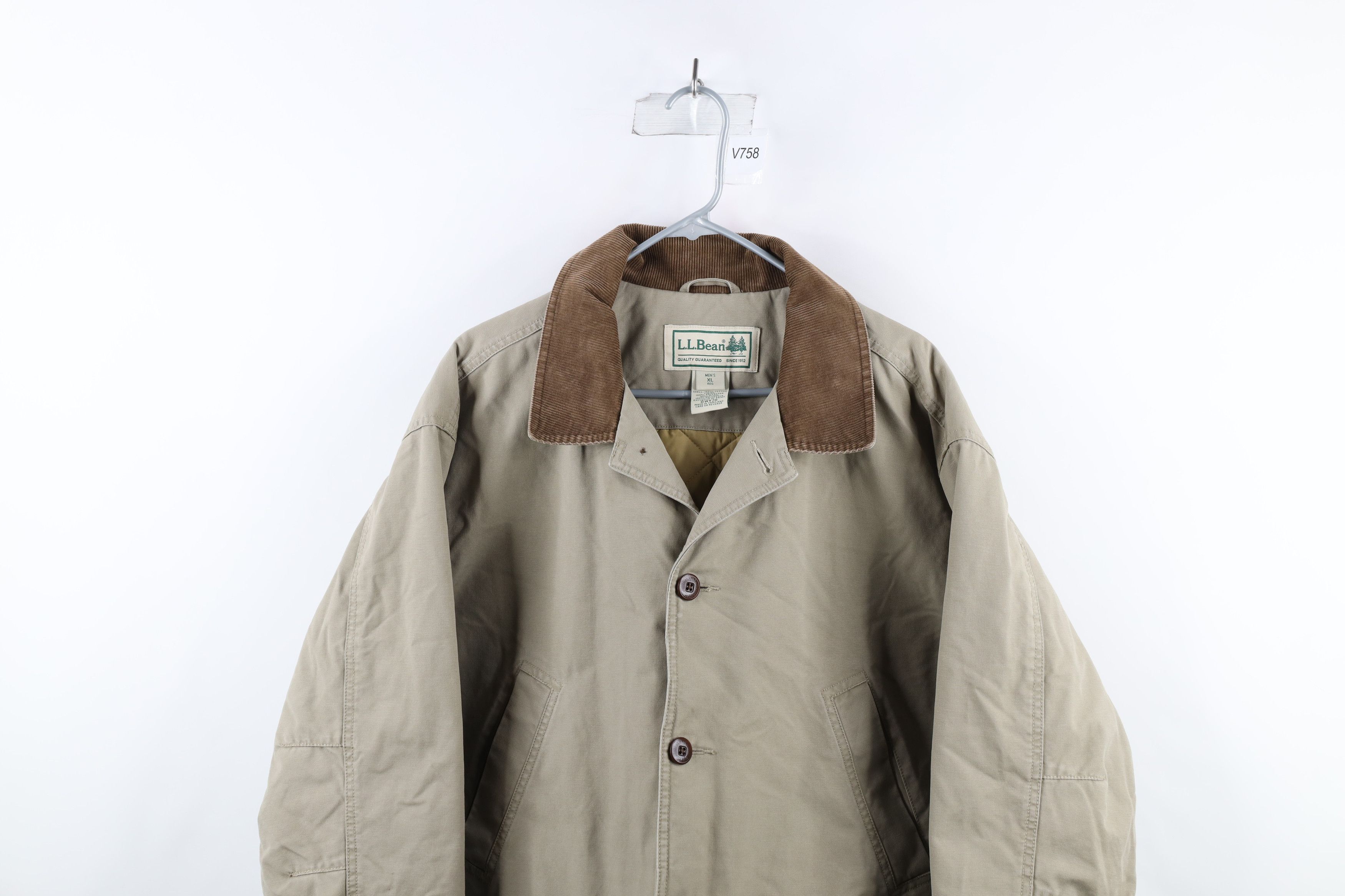 L.L. Bean × Vintage Vintage 90s LL Bean Corduroy Collar Chore Barn Jacket Beige Size US XL / EU 56 / 4 - 2 Thumbnail