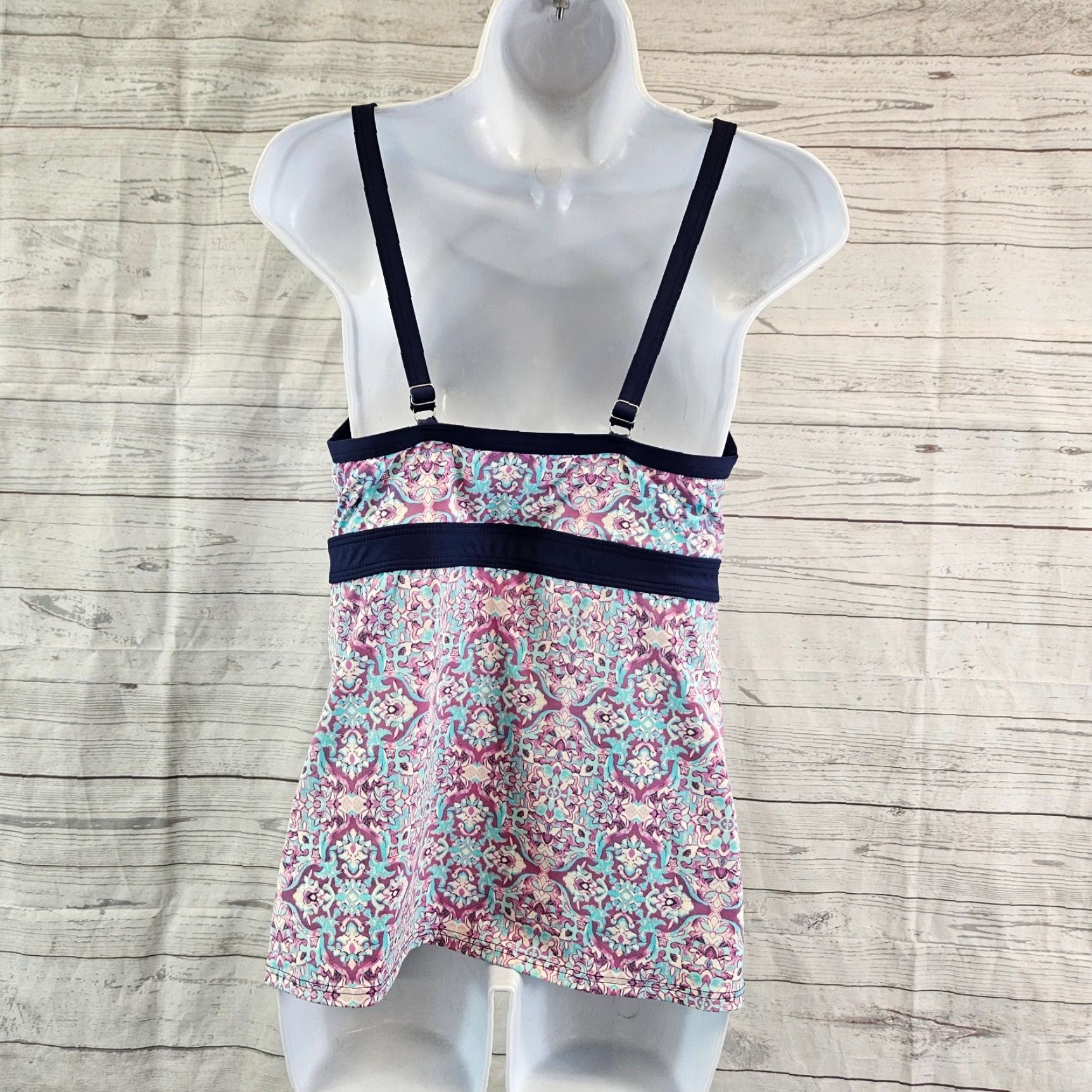 Lands' End Lands End Tankini Womens Sz 8 D Purple Blue Printed Size ONE SIZE - 4 Thumbnail