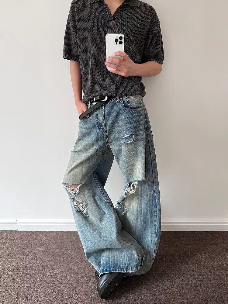 Vintage Vintage Bamboo Pattern Ripped Micro Flare Machete Jeans Size US 34 / EU 50 - 2 Thumbnail