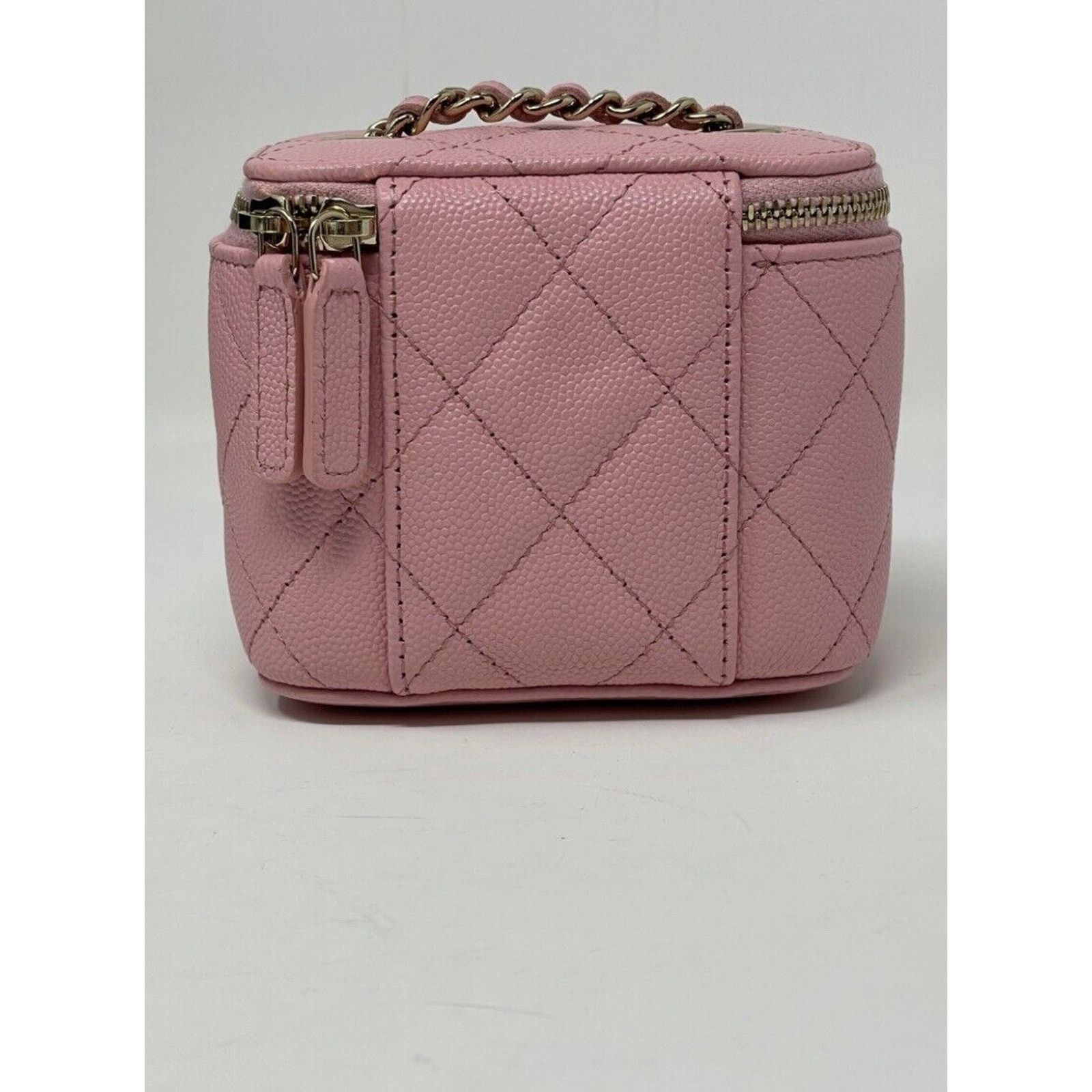 Chanel 22C CHANEL Sakura Pink Mini Square Vanity 💕Grained Gold HW Size ONE SIZE - 8 Thumbnail