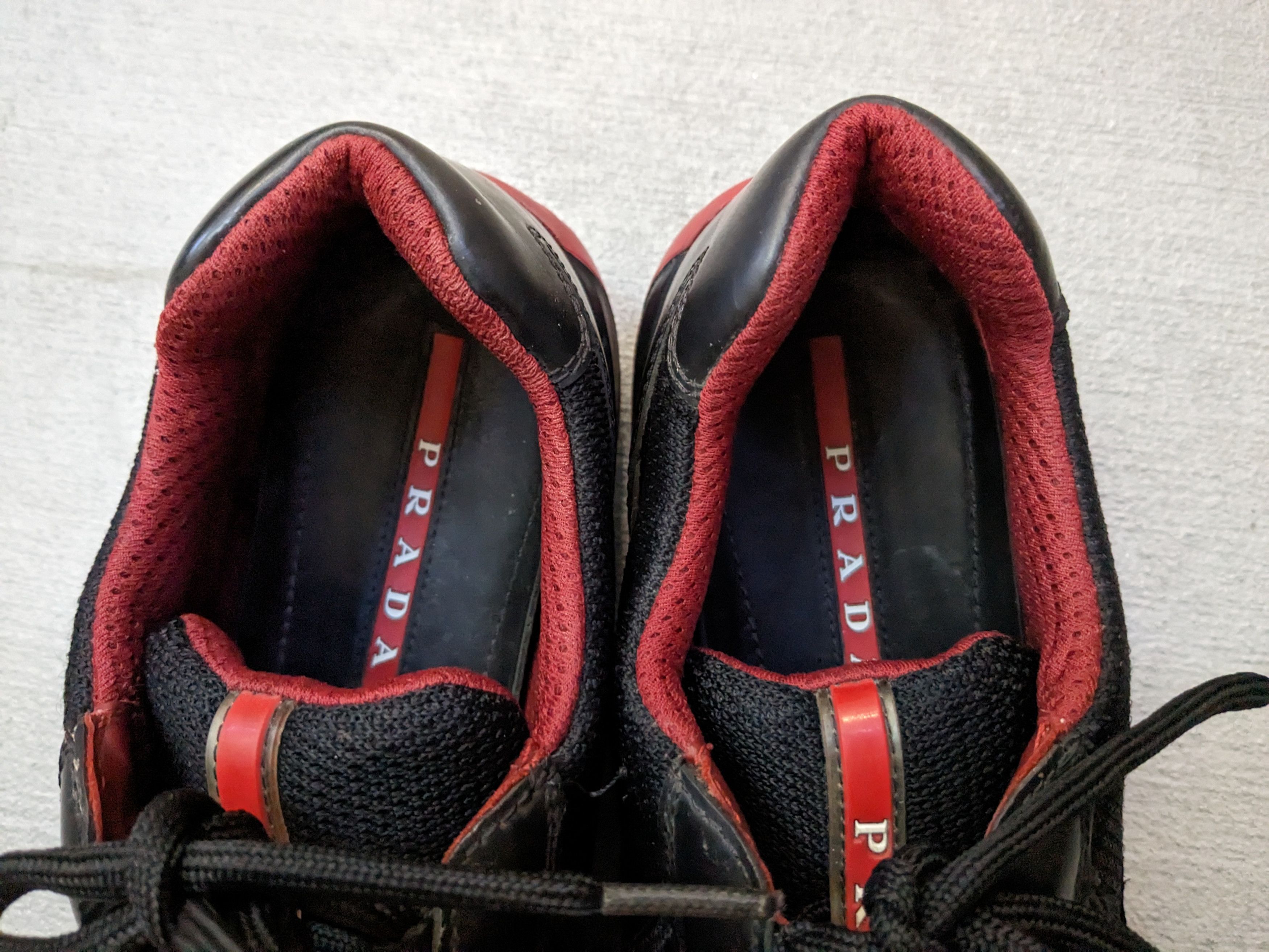 Prada Prada America's Cup Size 7 Black Red Leather 4E2905 Size US 7 / EU 40 - 7 Thumbnail