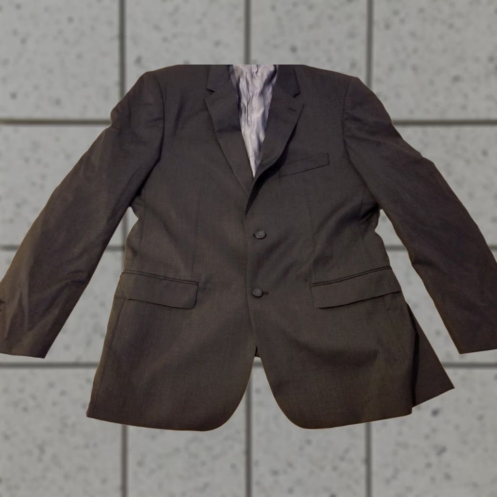 Kenneth Cole Kenneth Cole Suit Mens Wool 2 Piece Long Slim 46 Grey Color Gray 46L Regular Long Mens Size 46R - 1 Thumbnail