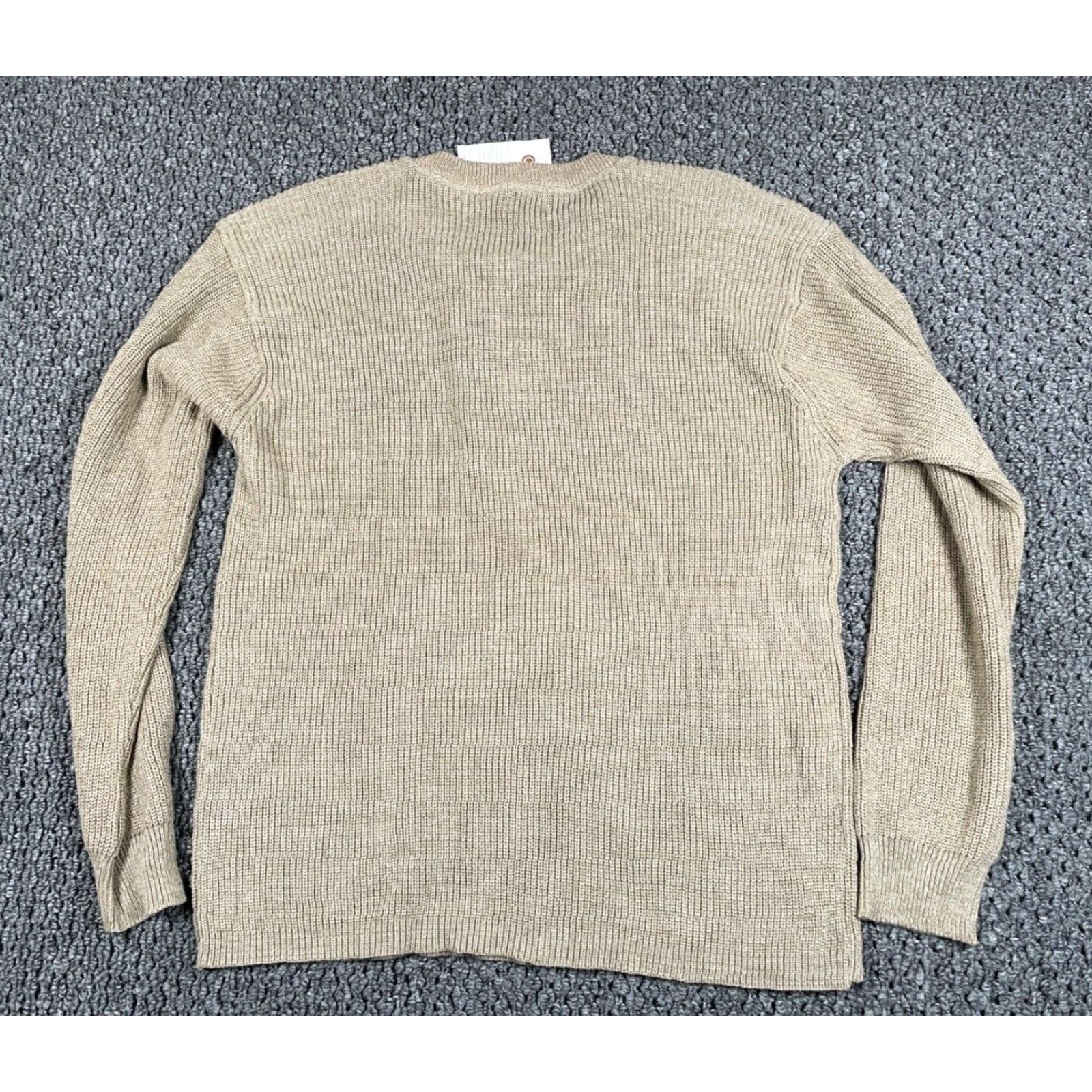 Haggar Haggar Sweater Men 2XL Beige Cotton Knit Chunky Henley Crew Neck Machine Washable 90s Preppy Retro Classic Mens Size US XXL / EU 58 / 5 - 2 Thumbnail