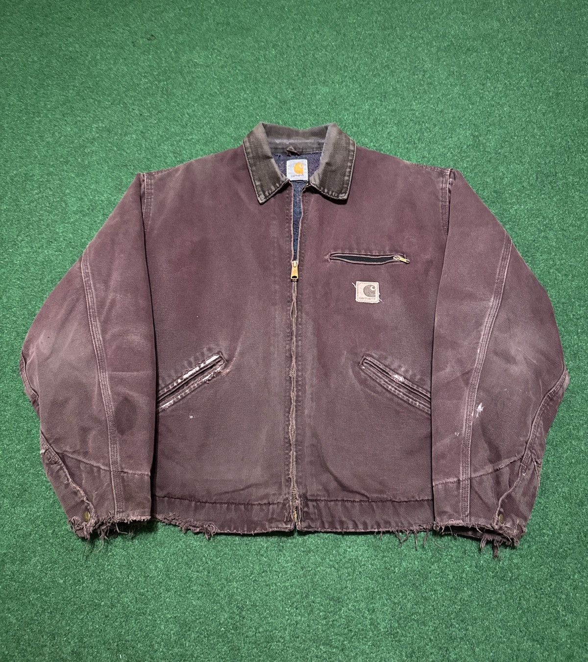 Carhartt Vintage Carhartt Jacket XL Purple Distressed J97BRG Detroit Size US XL / EU 56 / 4 - 1 Thumbnail
