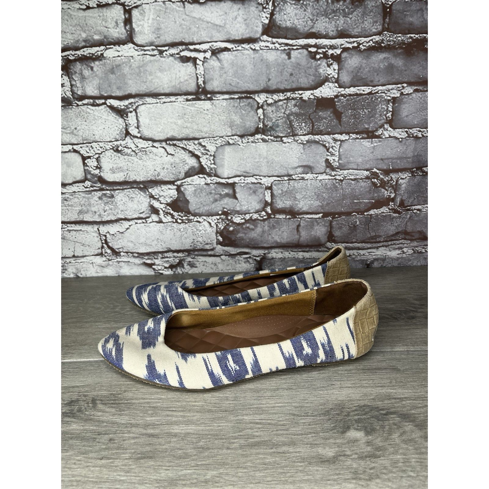 REEF Reef Bochica 2 Canvas Blue White Pointed Toe Ballet Flats Wo Size US 8.5 / IT 38.5 - 17 Thumbnail