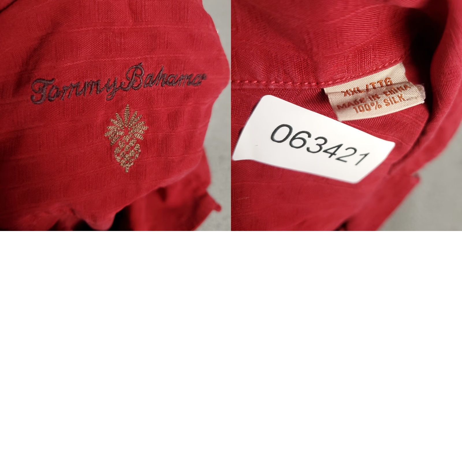 Tommy Bahama VINTAGE Tommy Bahama Shirt Men 2XL Red Silk Hawaiian Button-Up Short Sleeve Size US XXL / EU 58 / 5 - 8 Thumbnail