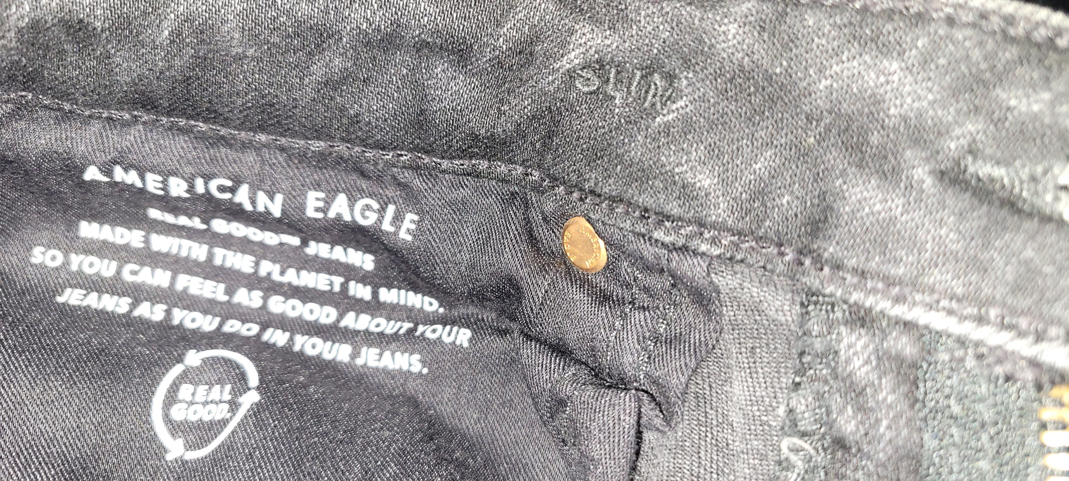 American Eagle Outfitters America Eagle Black Denim Jeans Size US 31 - 6 Thumbnail