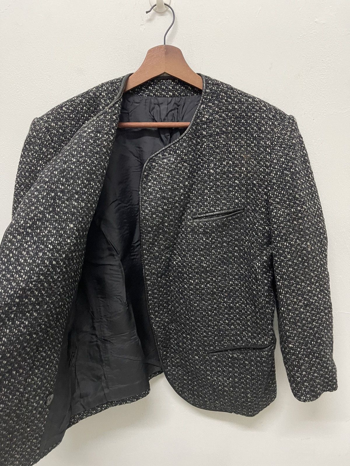 Yohji Yamamoto 🔥RARE🔥VINTAGE YOHJI YAMAMOTO TWEED JACKET Size US M / EU 48-50 / 2 - 3 Thumbnail