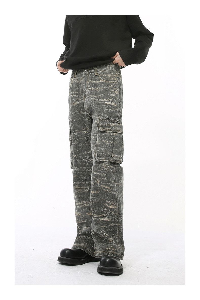 Japanese Brand × Jean Street distressed large pocket cargo camouflage slim jeans Size US 32 / EU 48 - 3 Thumbnail