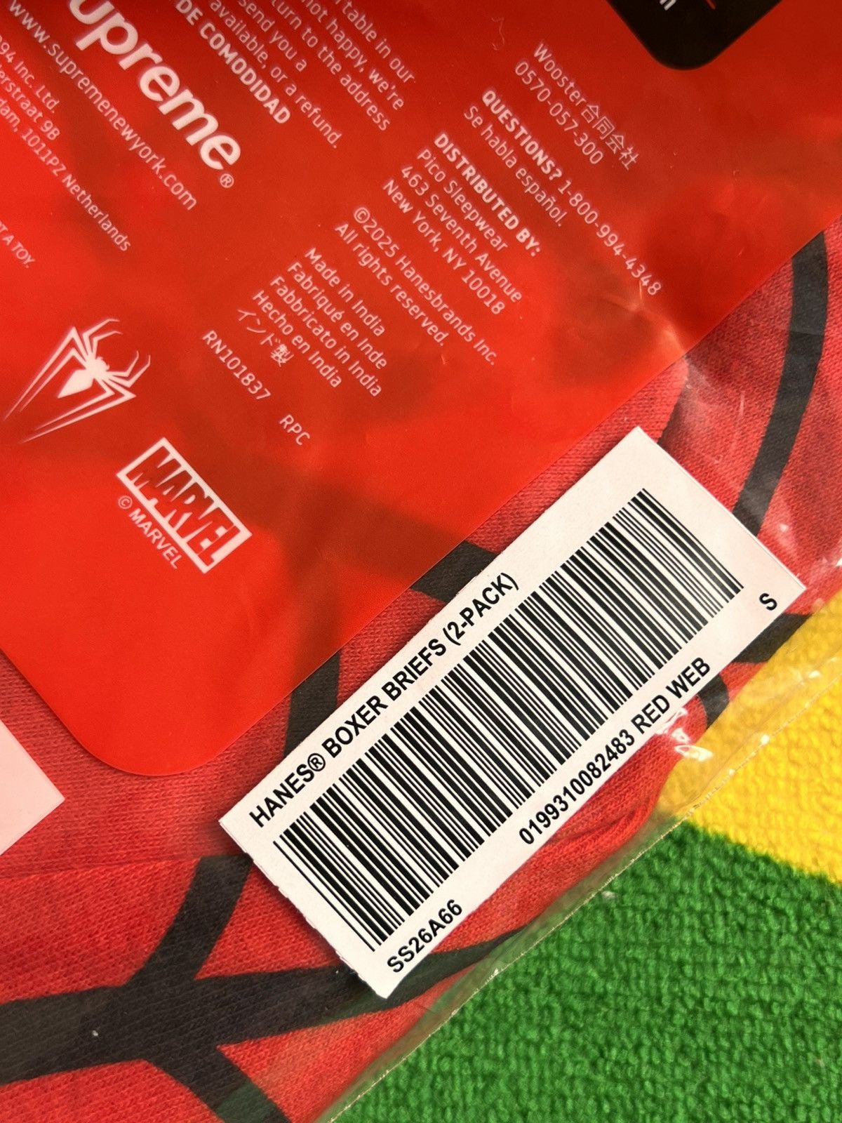 Supreme S Supreme Marvel Spider Man Web hanes Boxer Briefs Pack Red Size US 30 / EU 46 - 13 Thumbnail